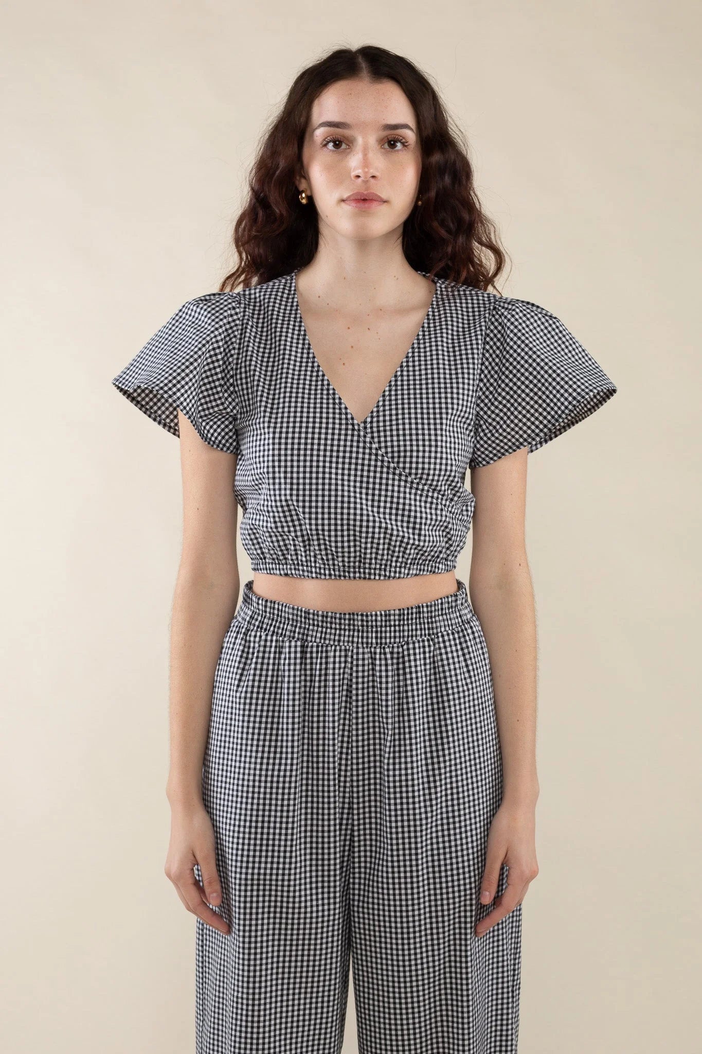 Gingham Crop Blouse