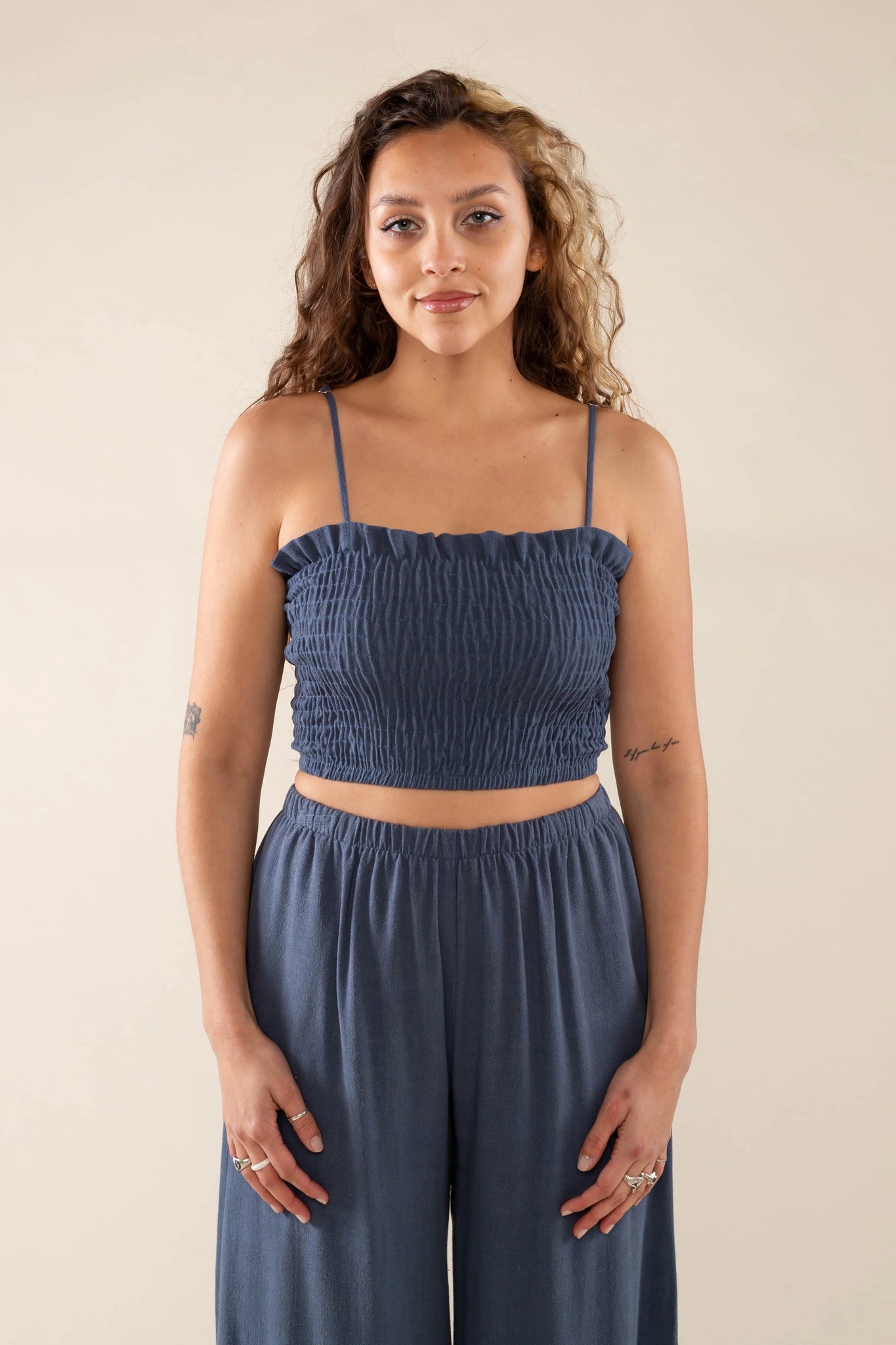 Linen Shirred Bandeau