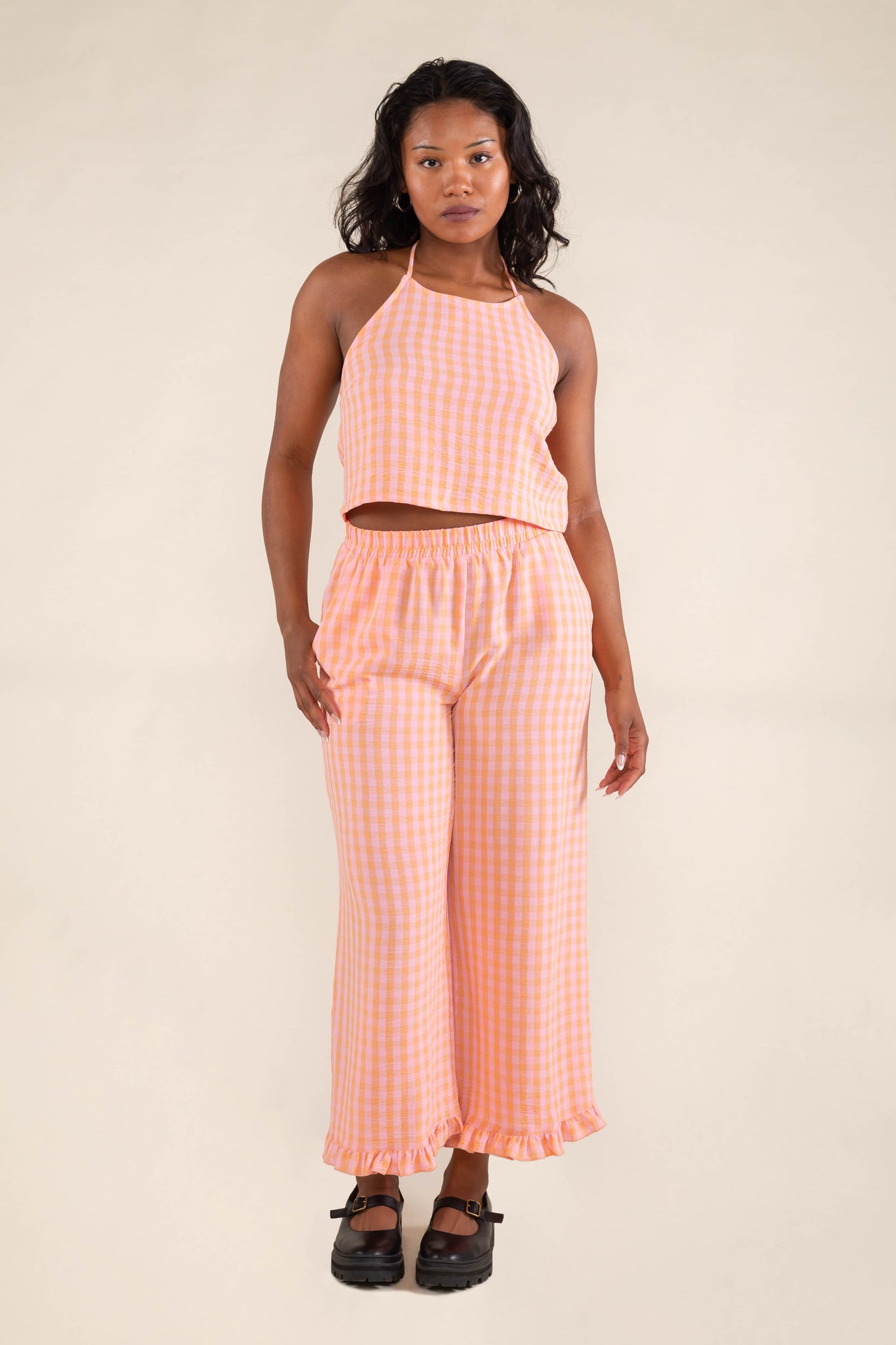 Gingham Pant - Pink