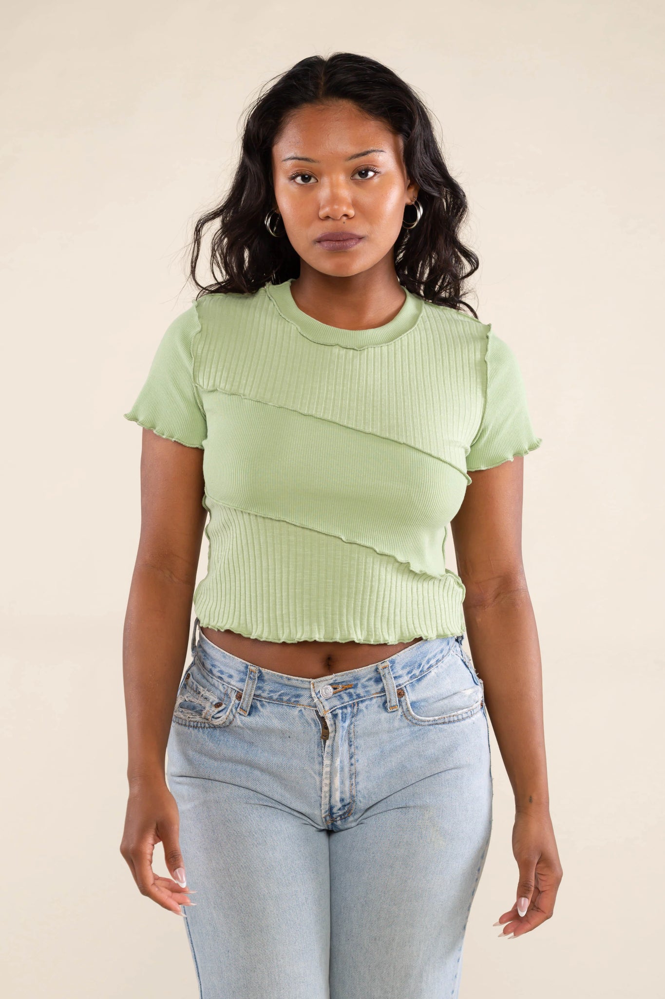 Mixed Rib Tee