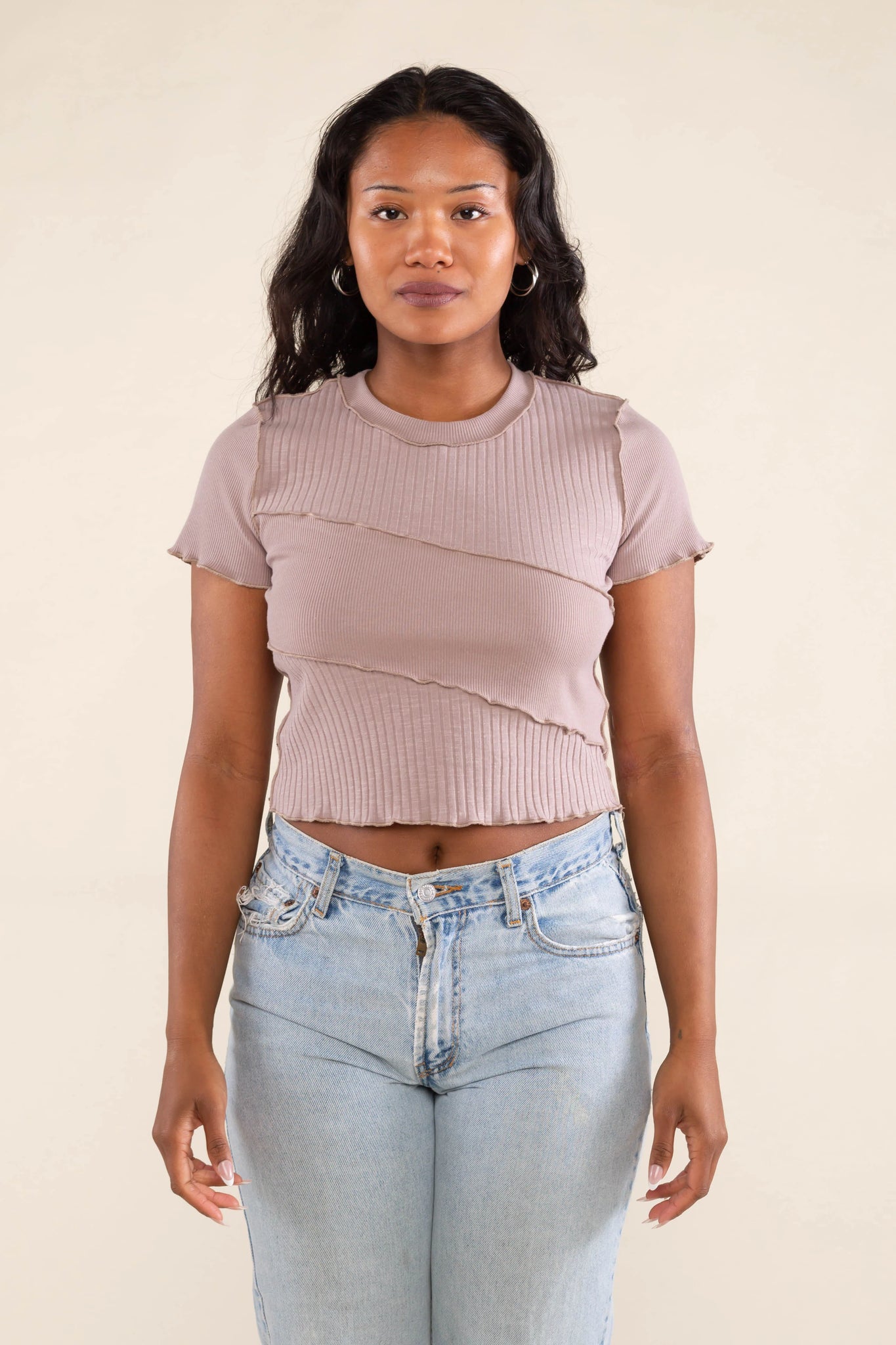 Mixed Rib Tee