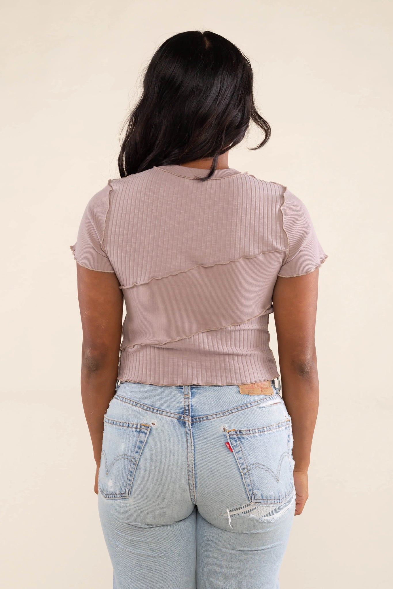 Mixed Rib Tee