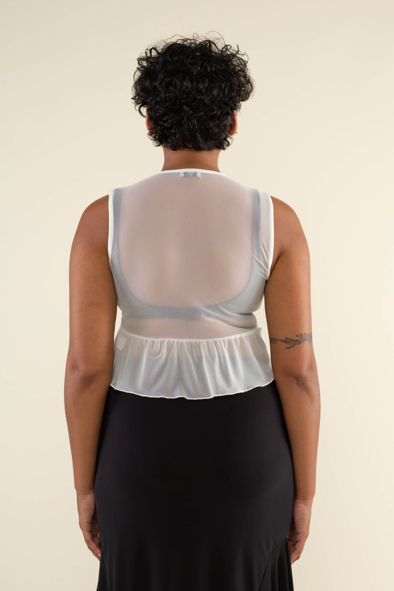 Mesh Peplum Tank