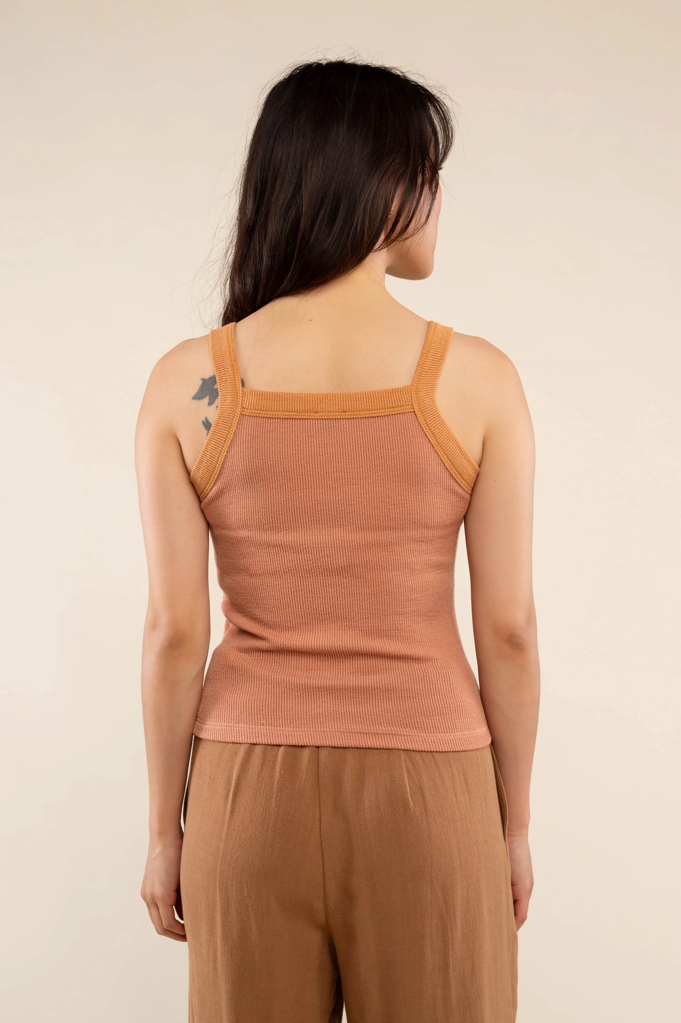 Jacquard Rib Contrast Tank