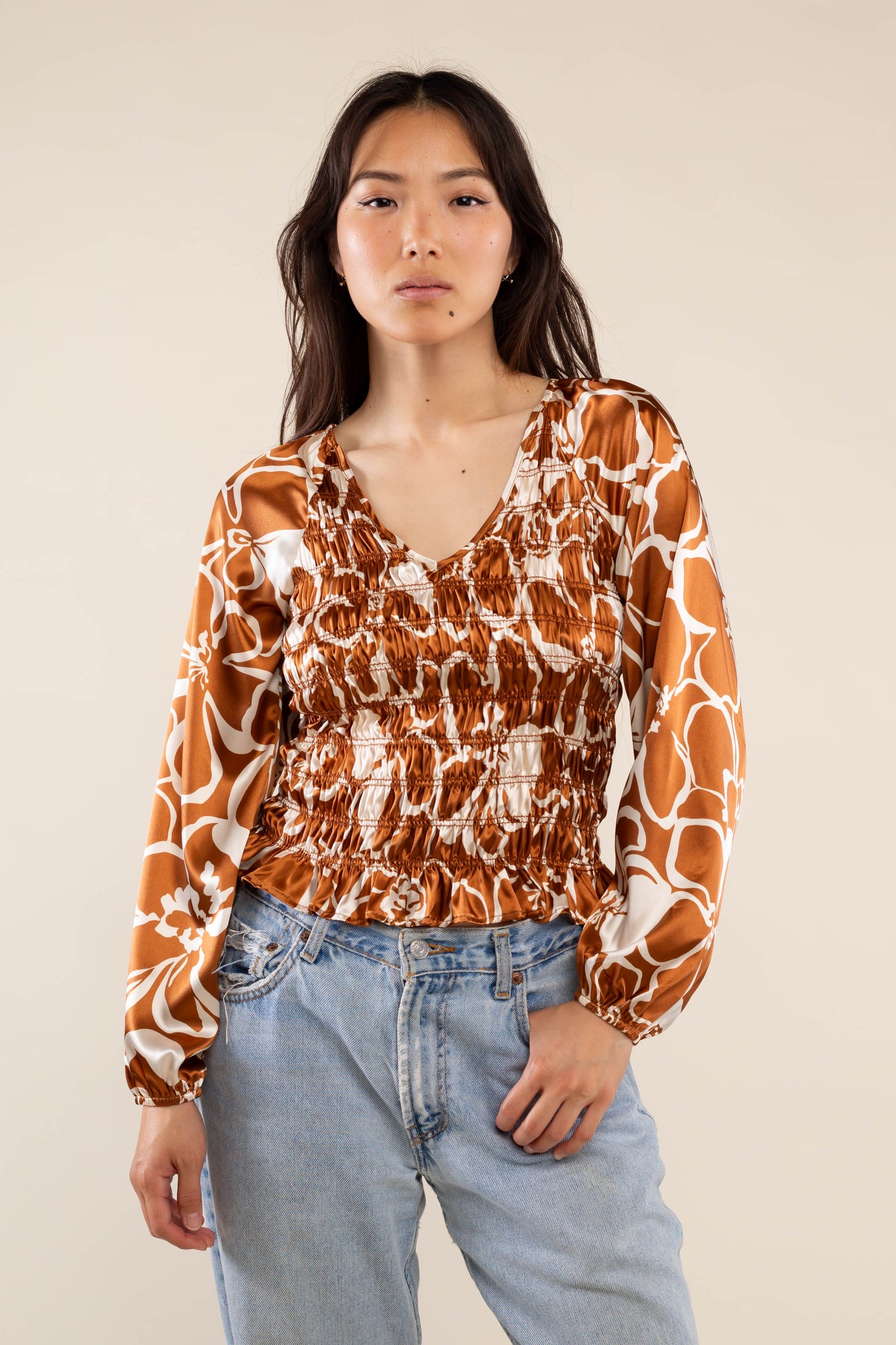 Satin Smock Blouse