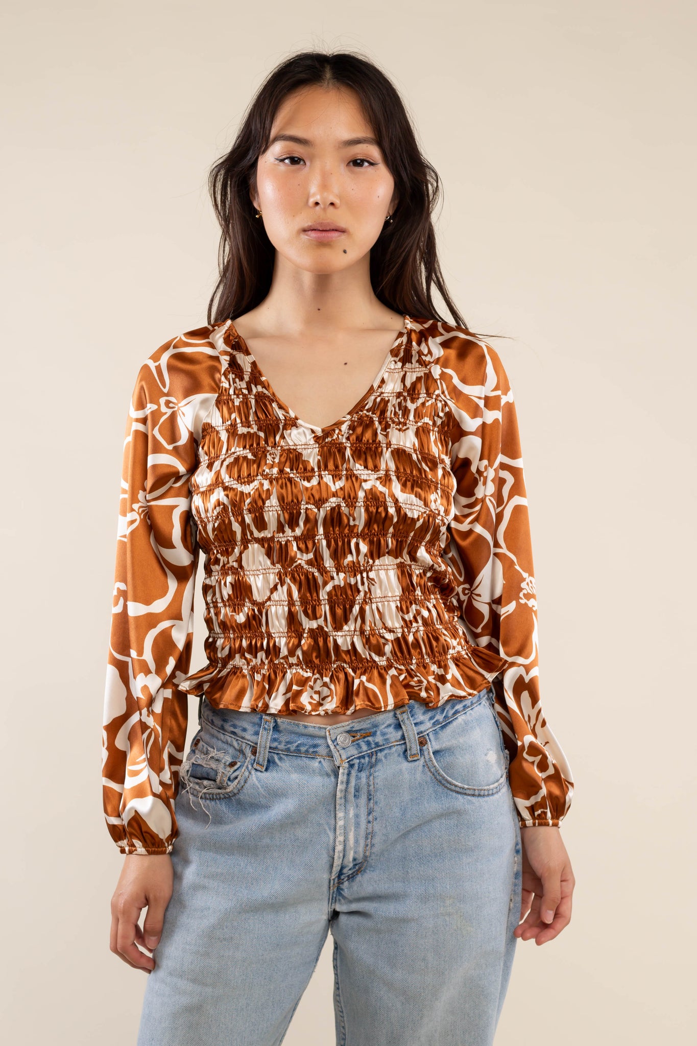 Satin Smock Blouse