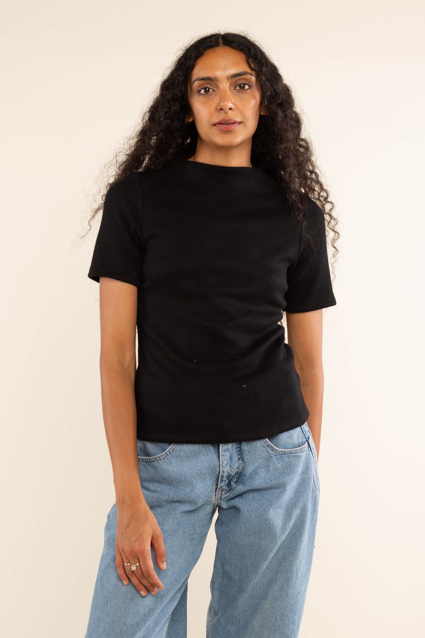 Mock Neck Heavy Knit Top