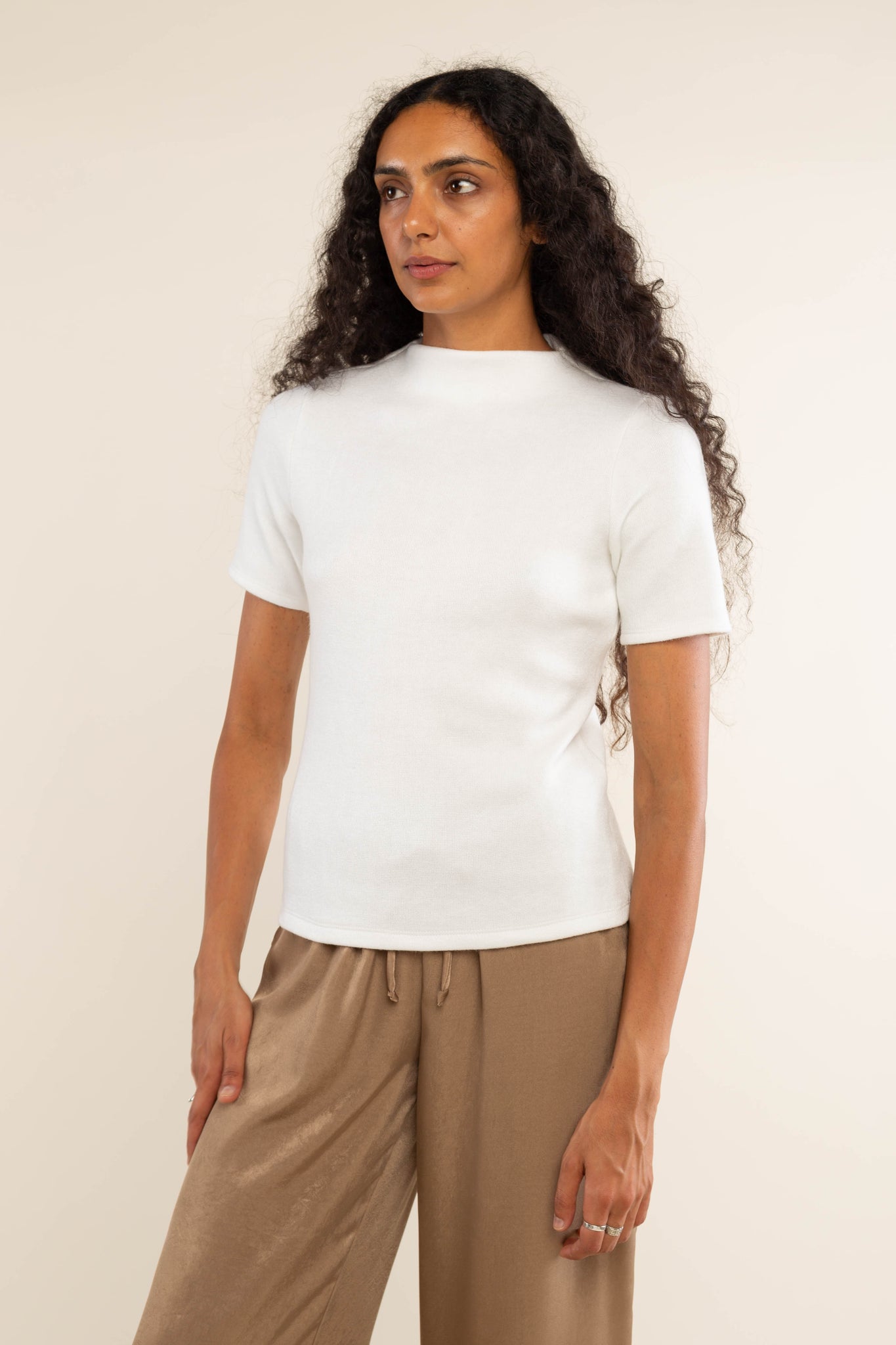 Mock Neck Heavy Knit Top