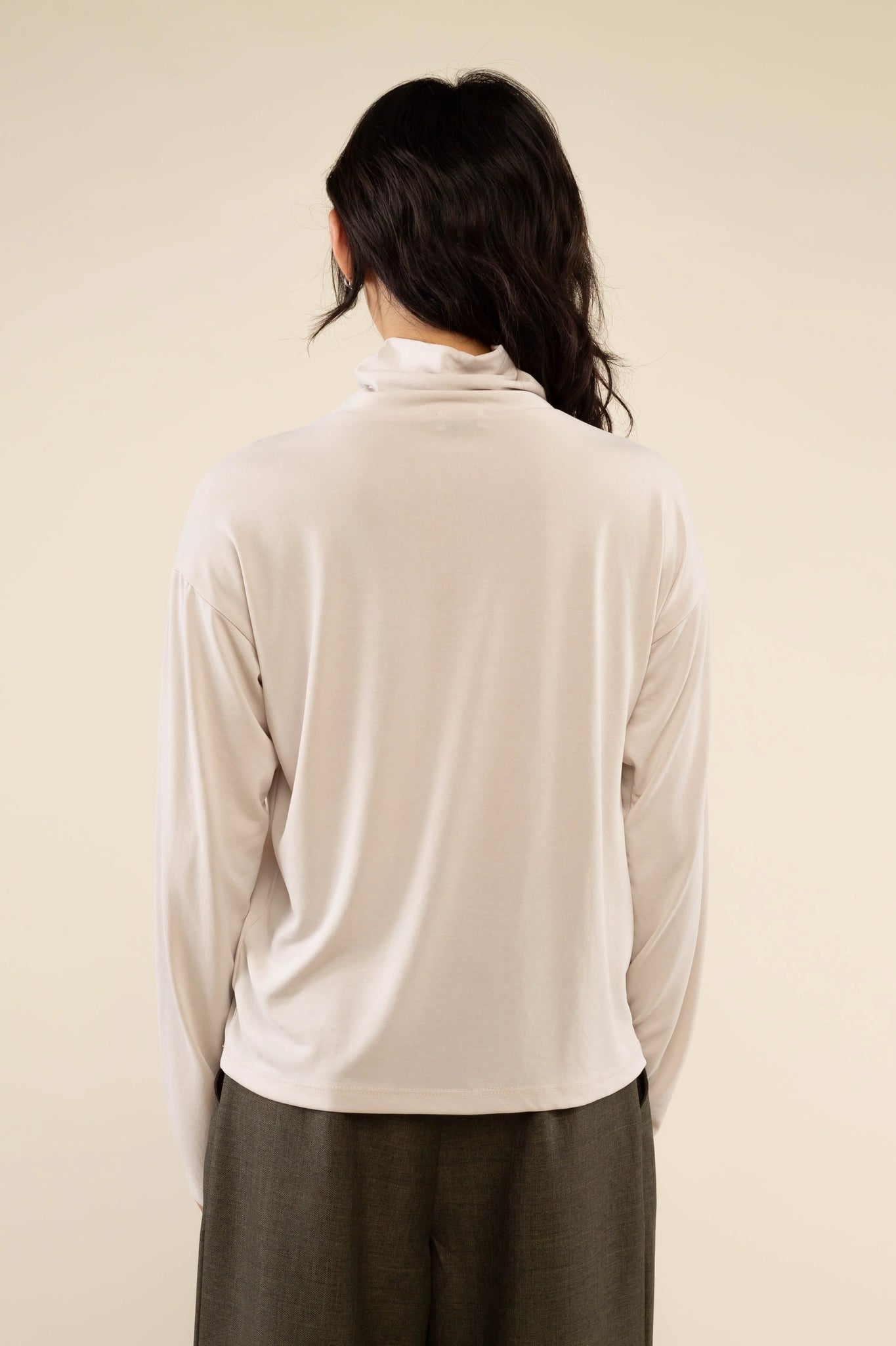 Modal Boxy Turtleneck Top