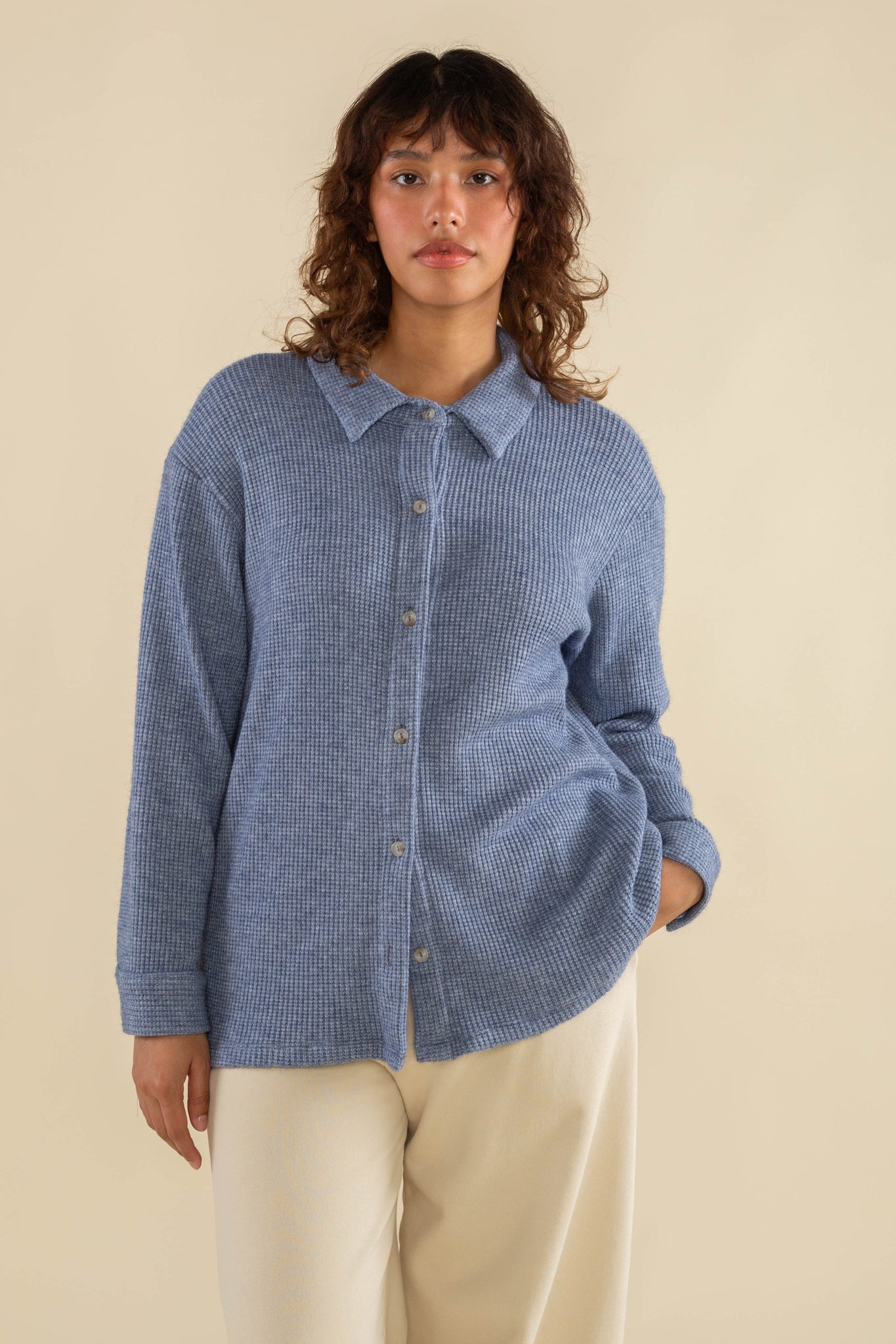 Waffle Button Down Shirt