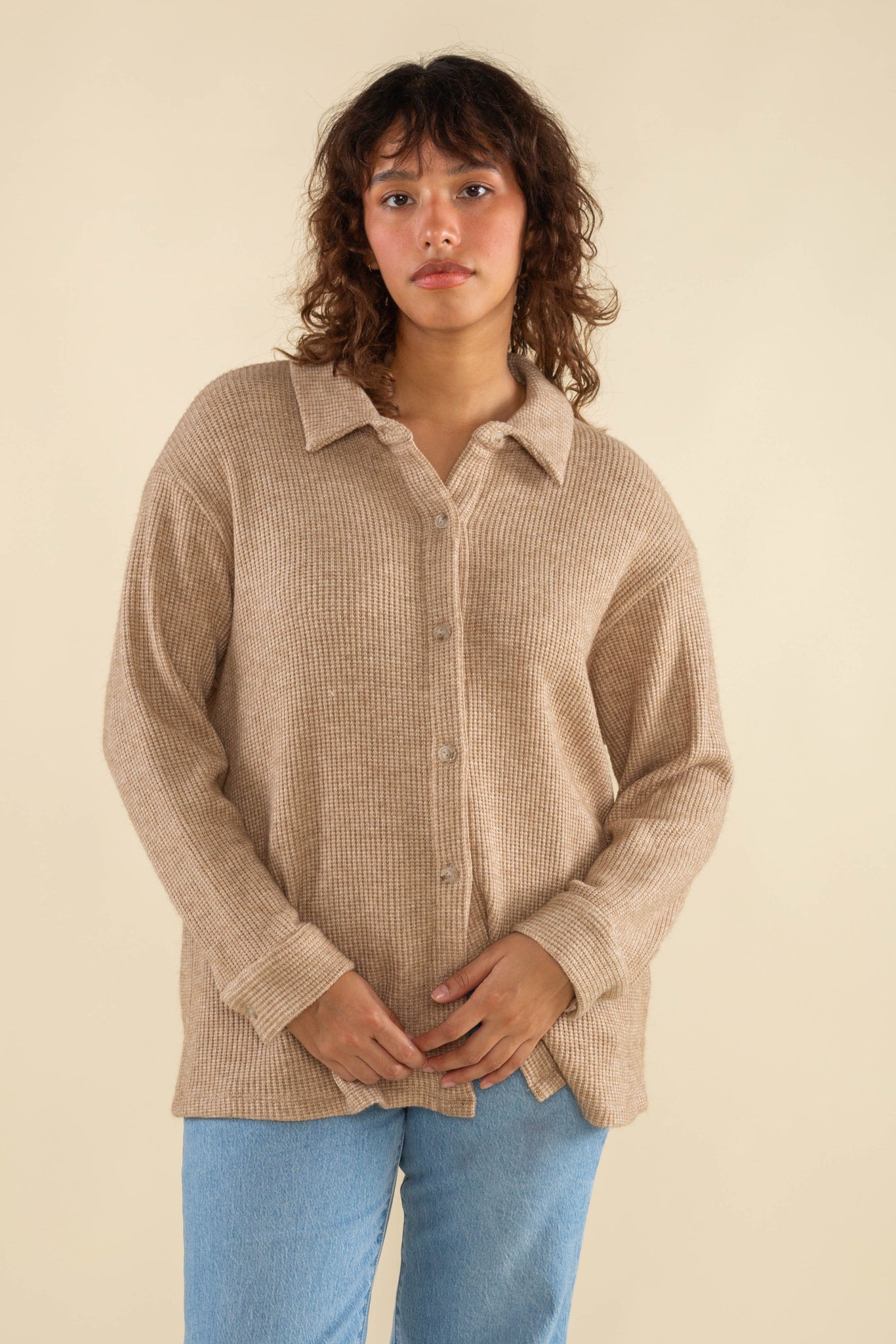 Waffle Button Down Shirt