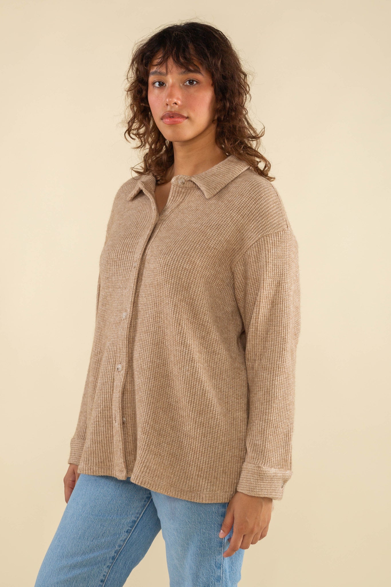 Waffle Button Down Shirt