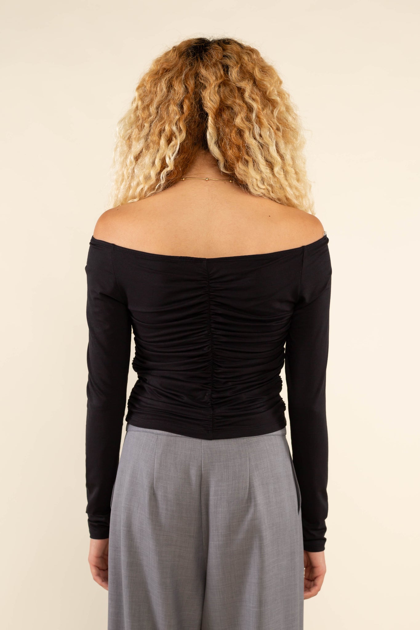 Ruched Off Shoulder Top