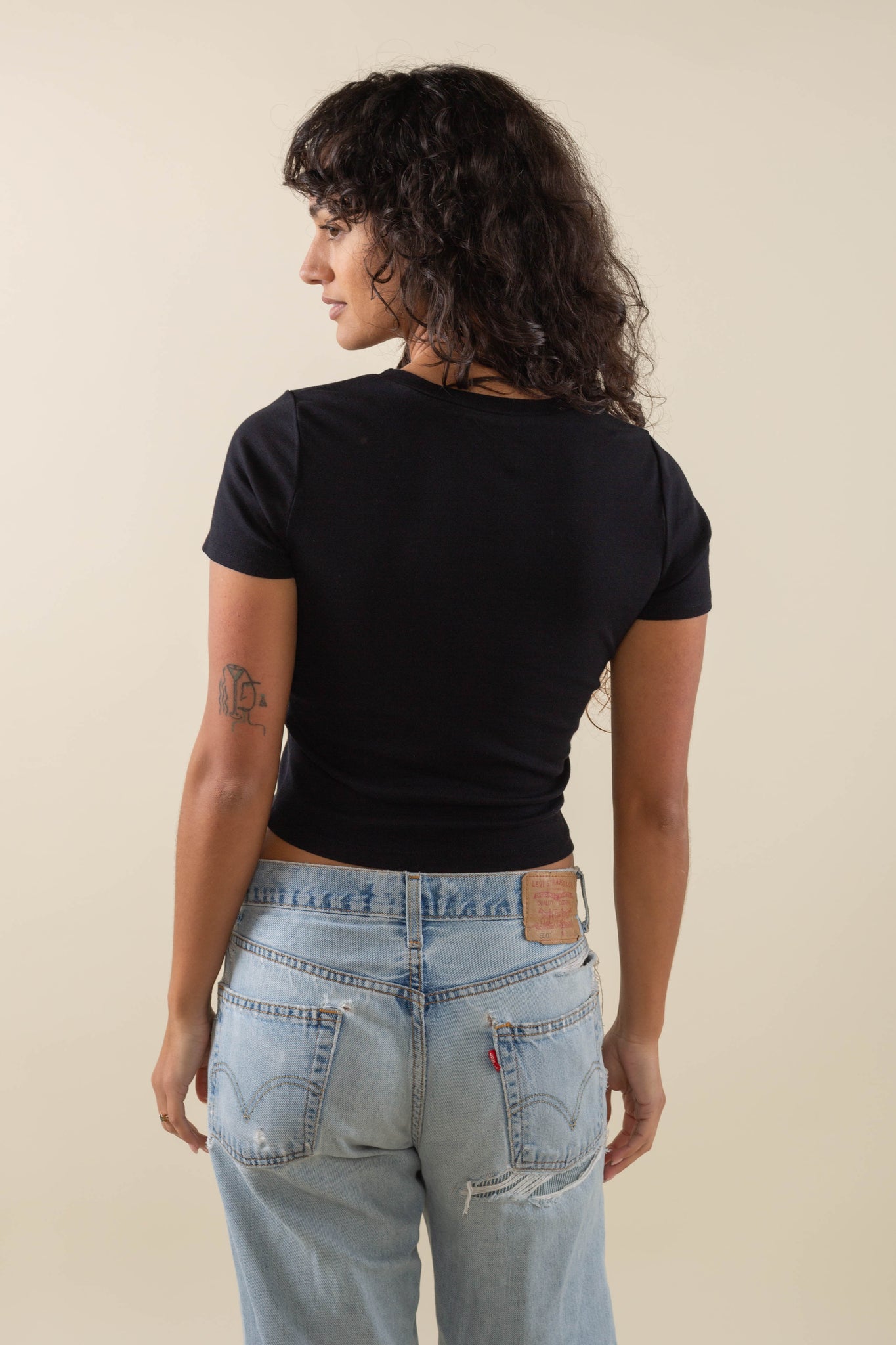 1x1 Cotton Rib Crop Baby Tee