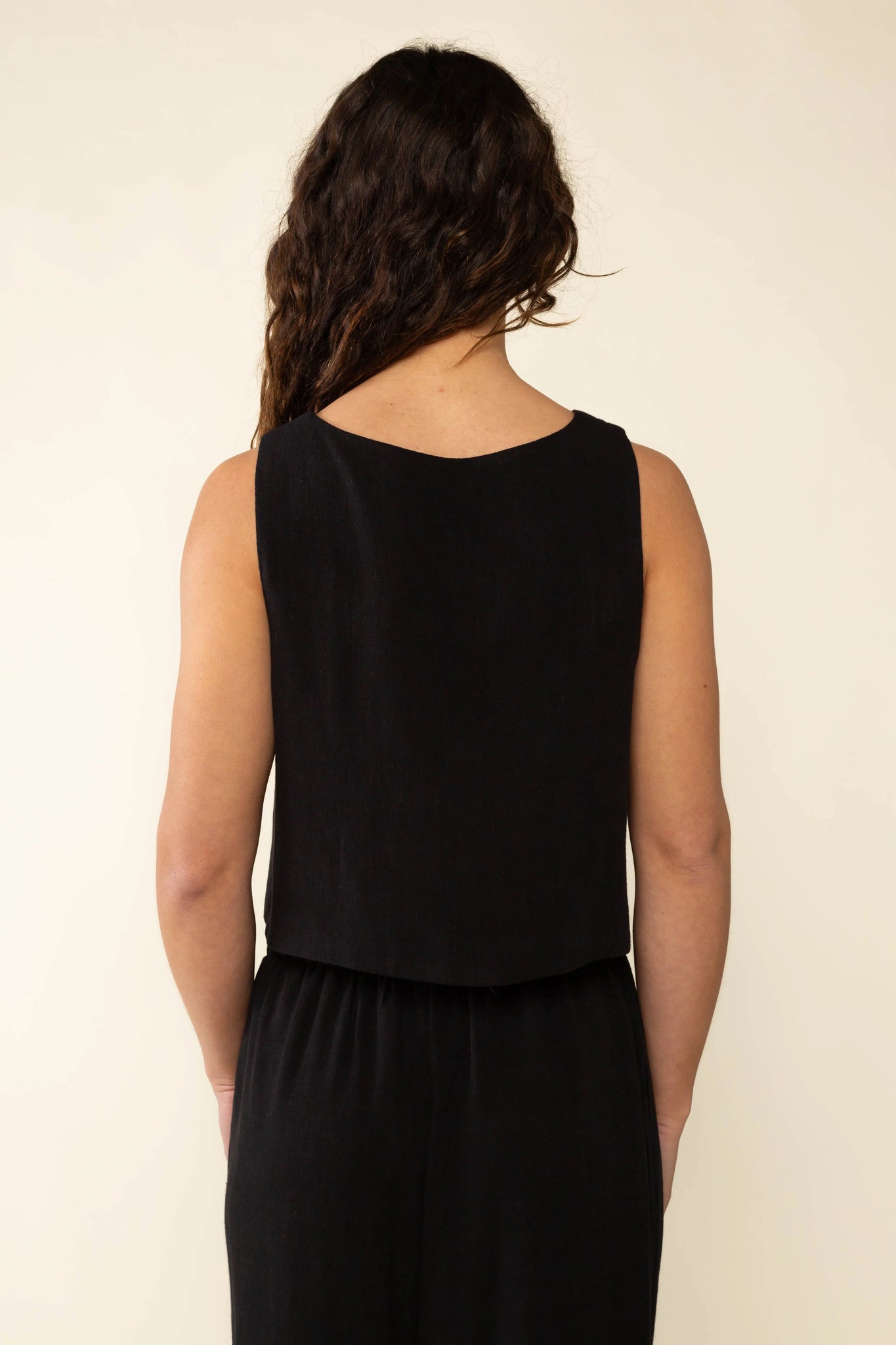 Square Neck Linen Vest
