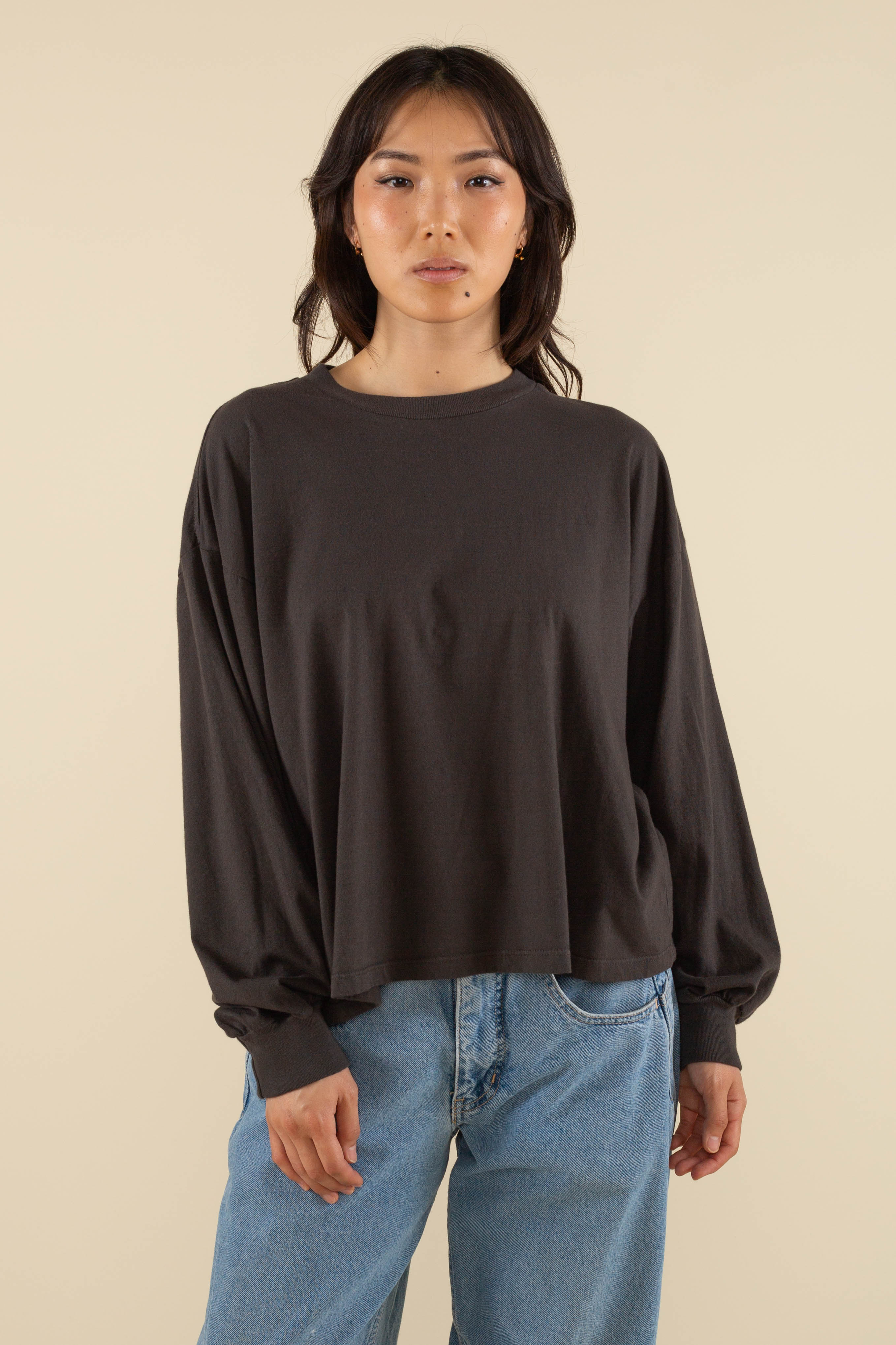 Vintage Boxy Garment Dyed Long Sleeve Tee – NLT