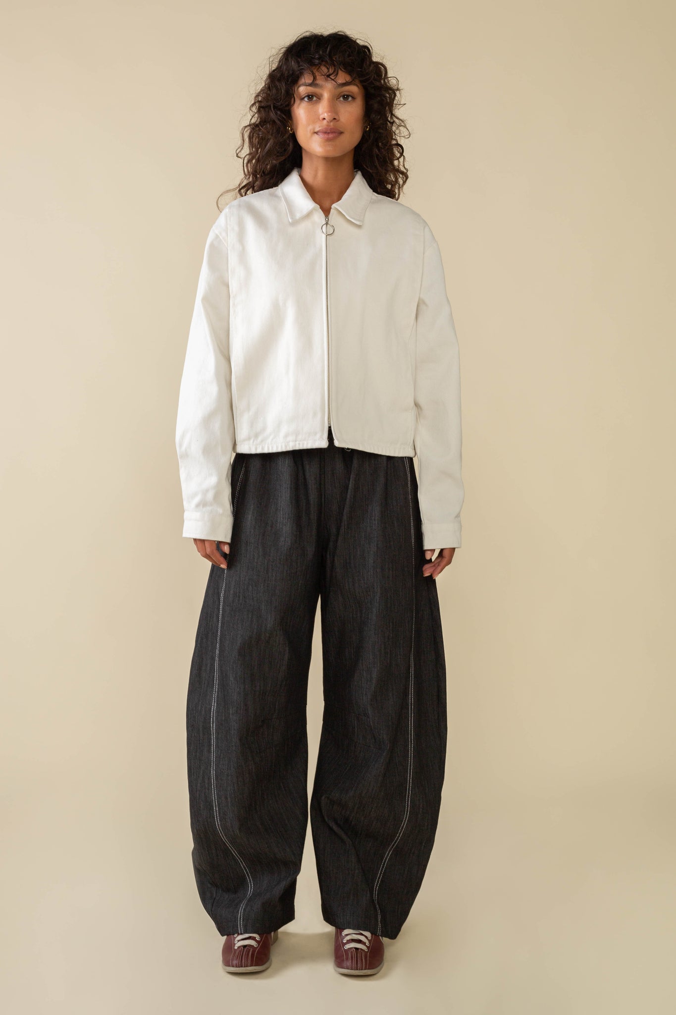 Hudson Black Cotton Blend Denim Barrel Pant