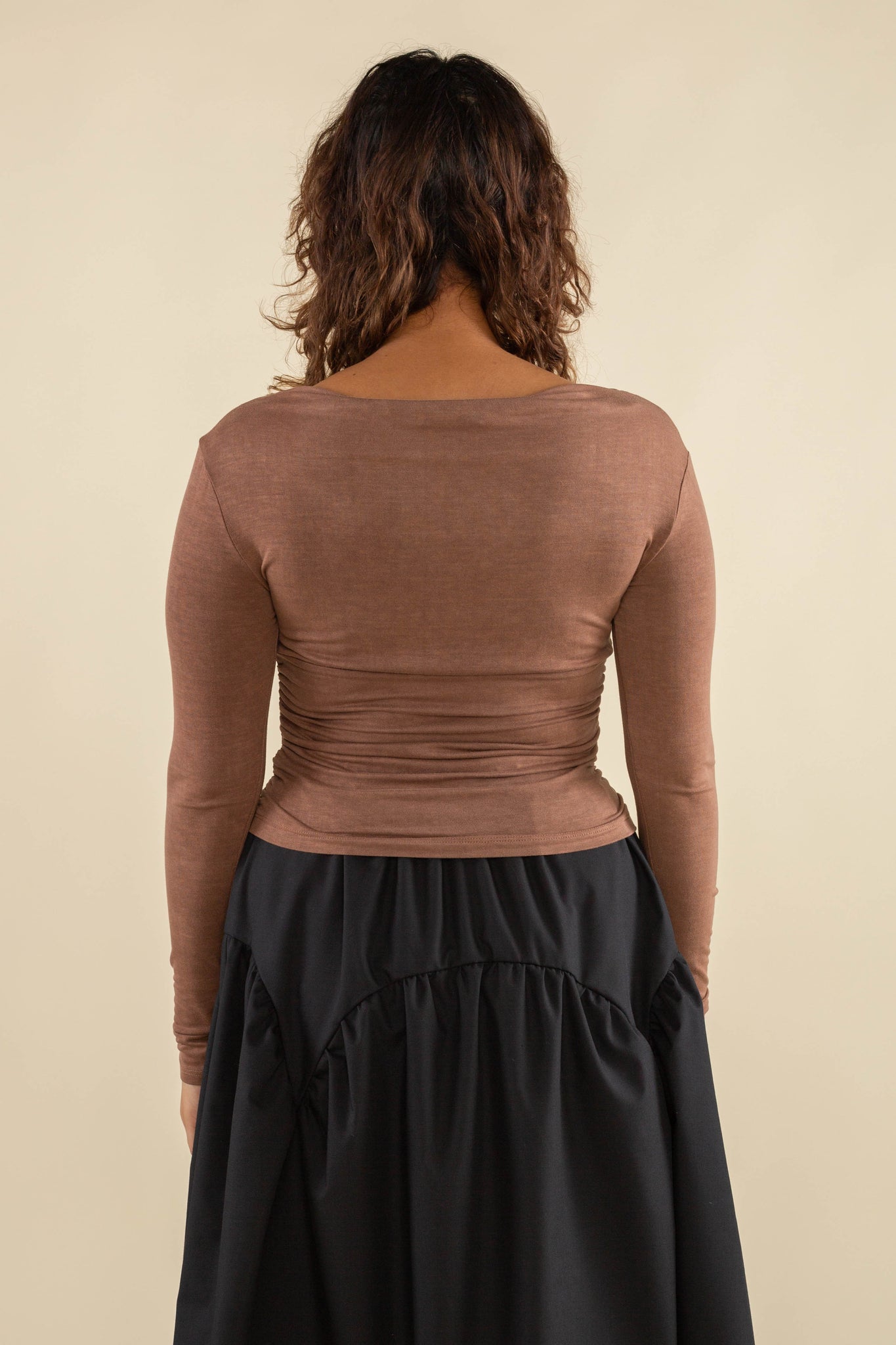 Effie Shirred Waist Long Sleeve Top