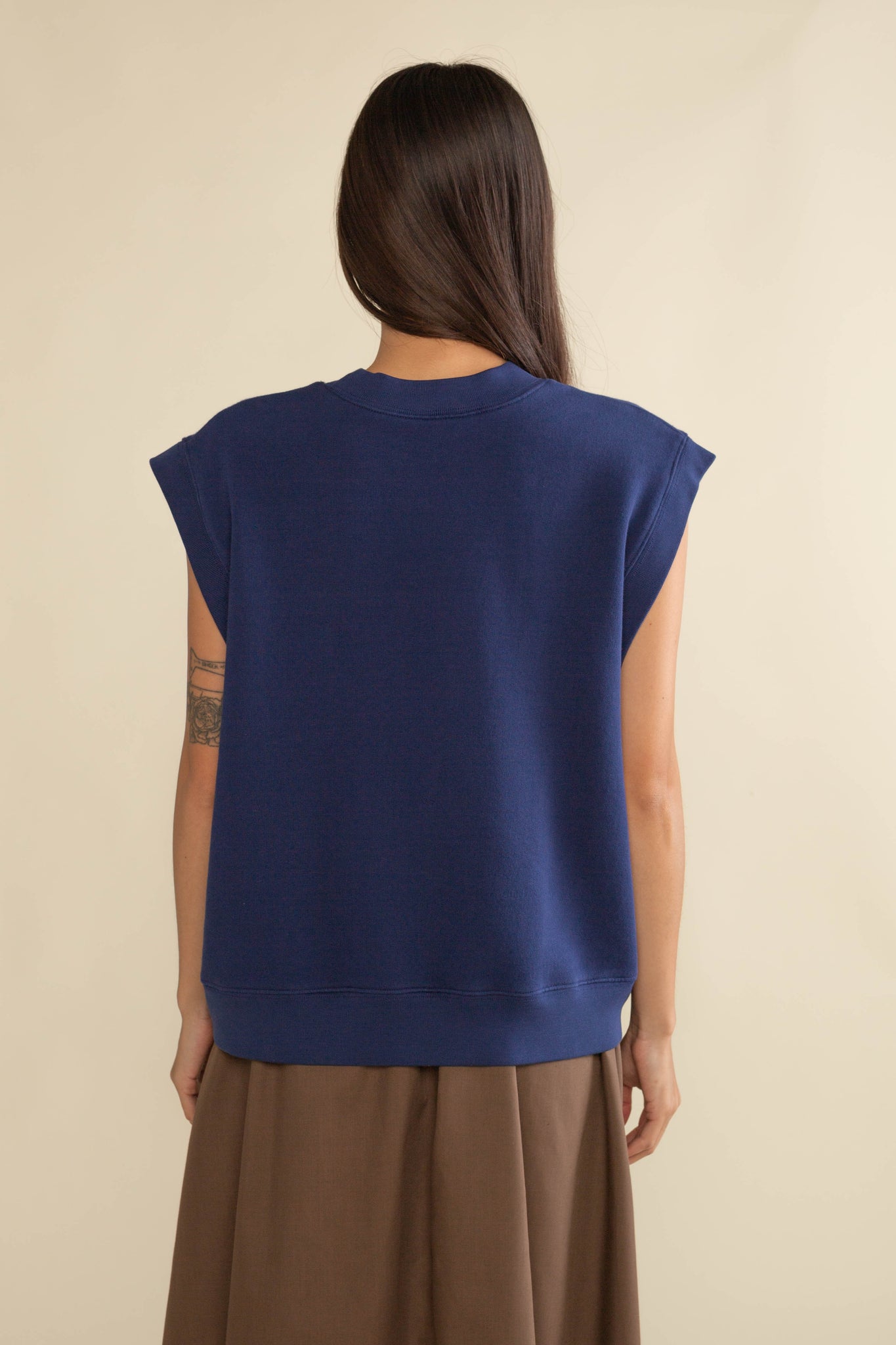 Boxy Garment Dye Sweatshirt Vest