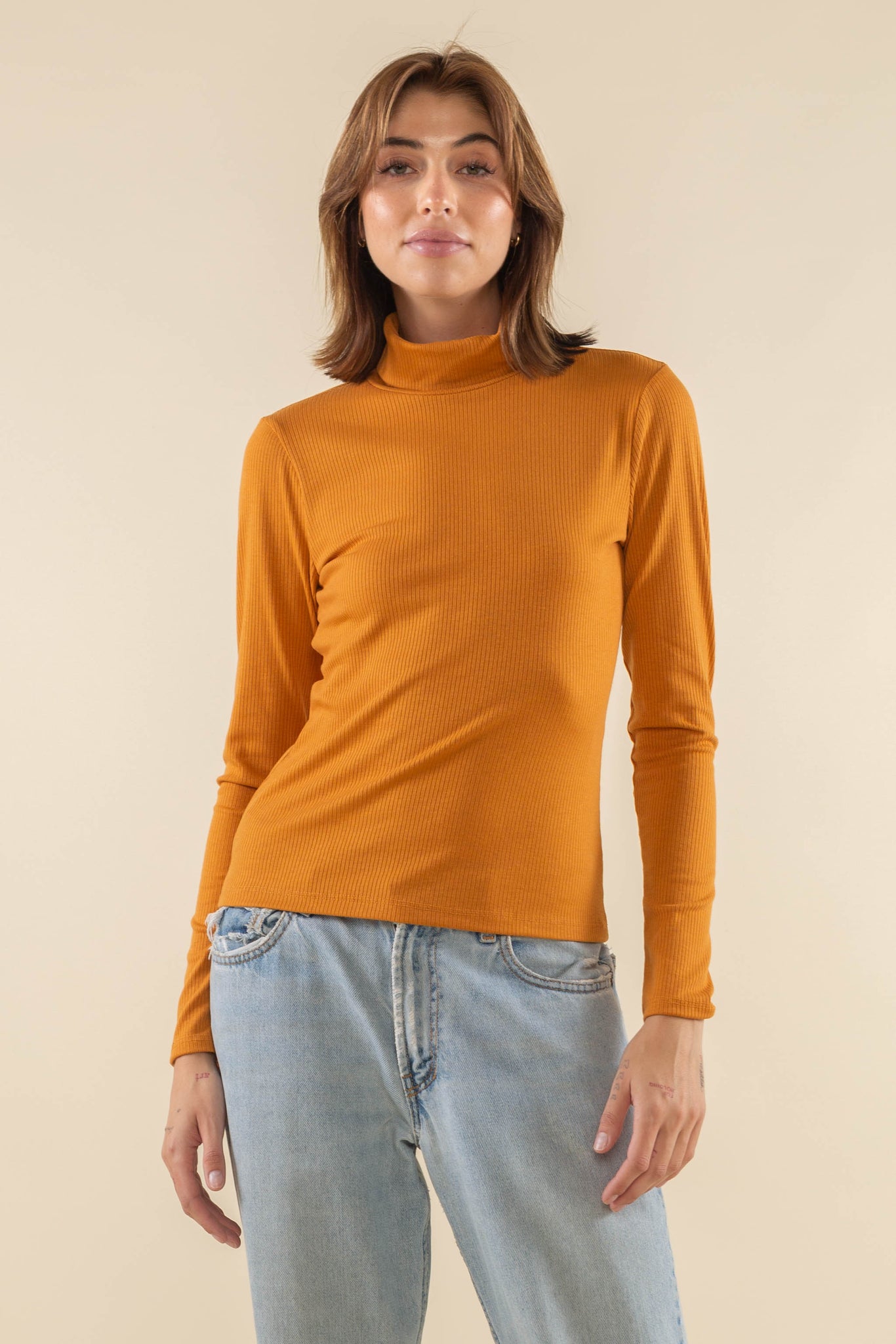 Full Length Turtle Neck 4x2 Rib Top