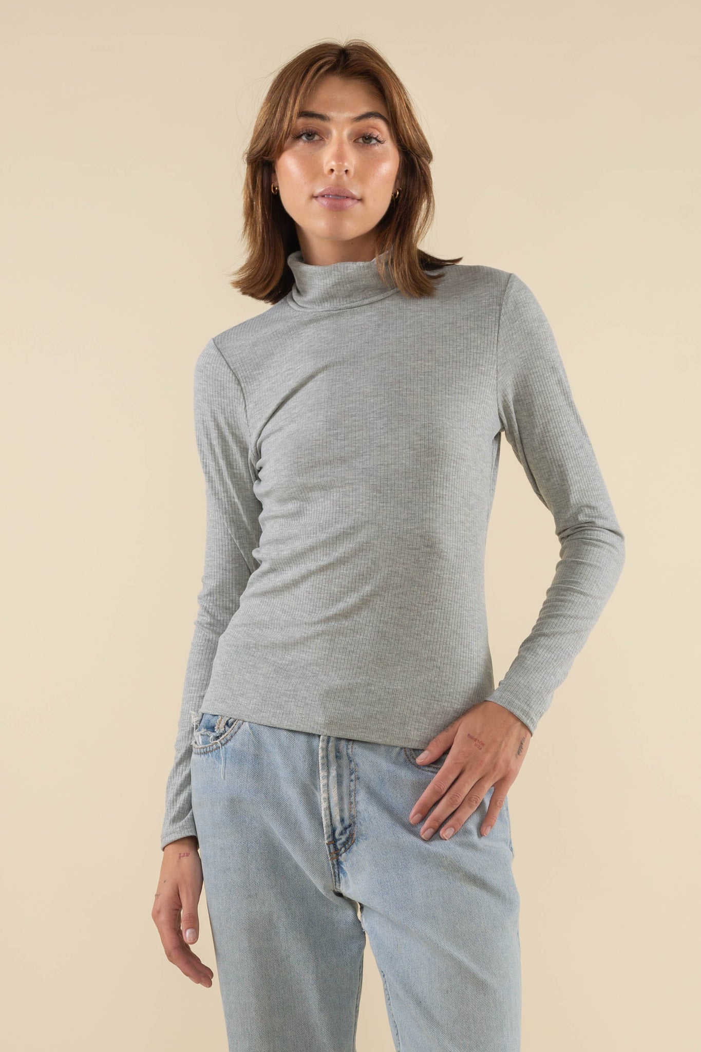 Full Length Turtle Neck 4x2 Rib Top