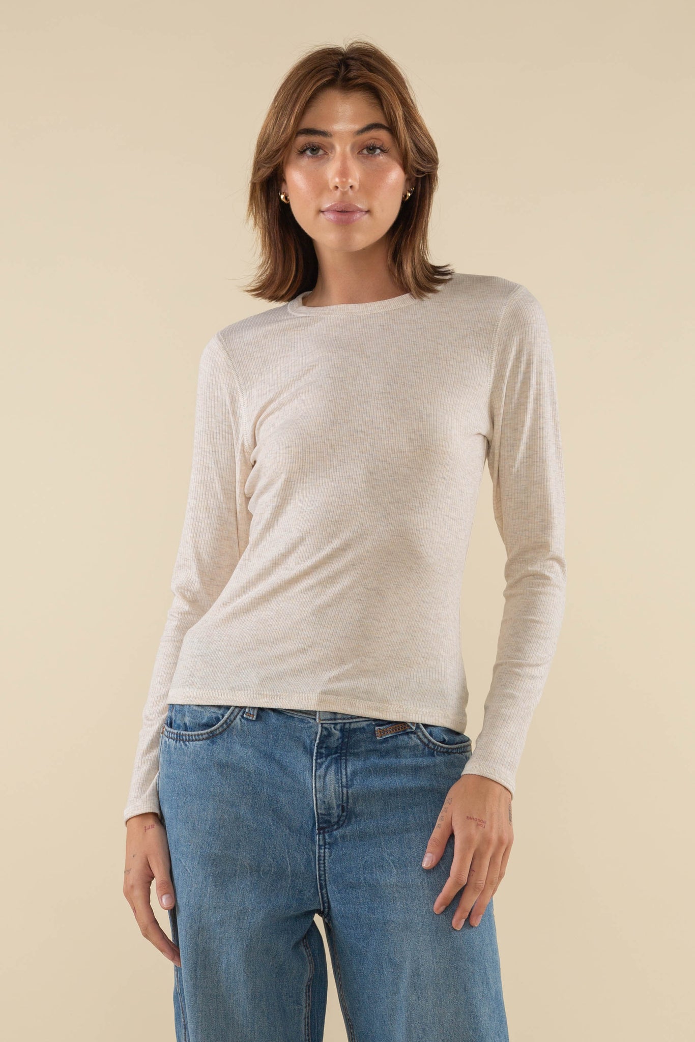 Full Length 4x2 Rib Long Sleeve Crewneck Shirt