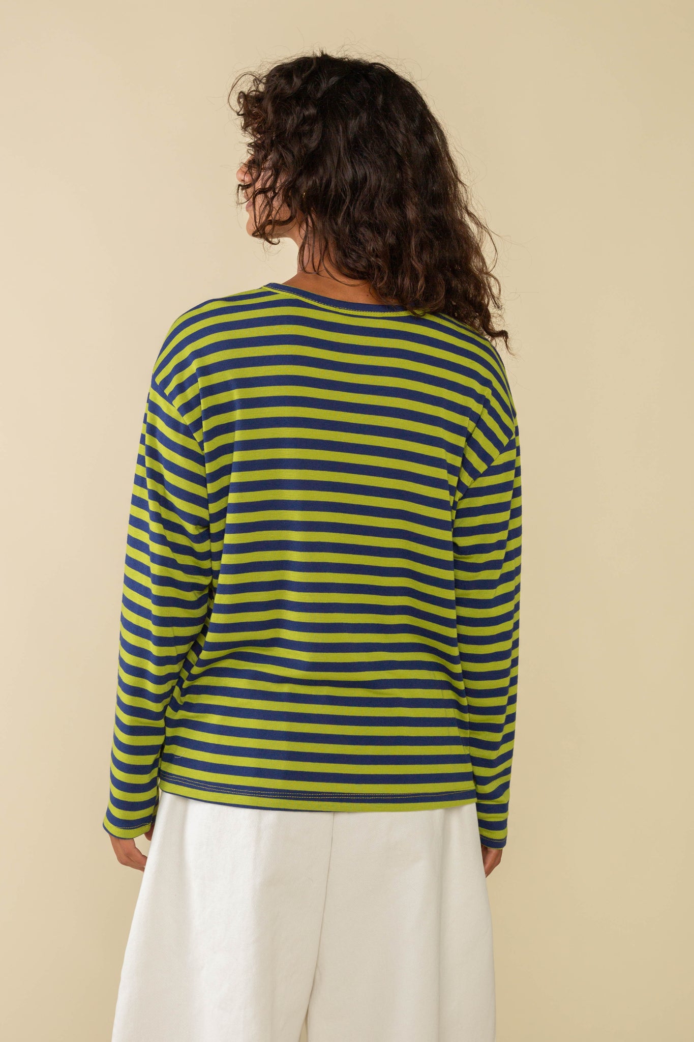 Culver Striped 1x1 Rib Knit Long Sleeve Tee