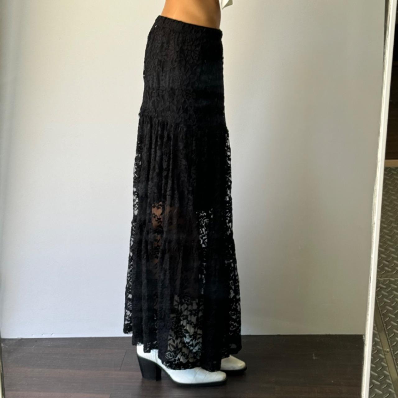 Tiered Lace Skirt - Black