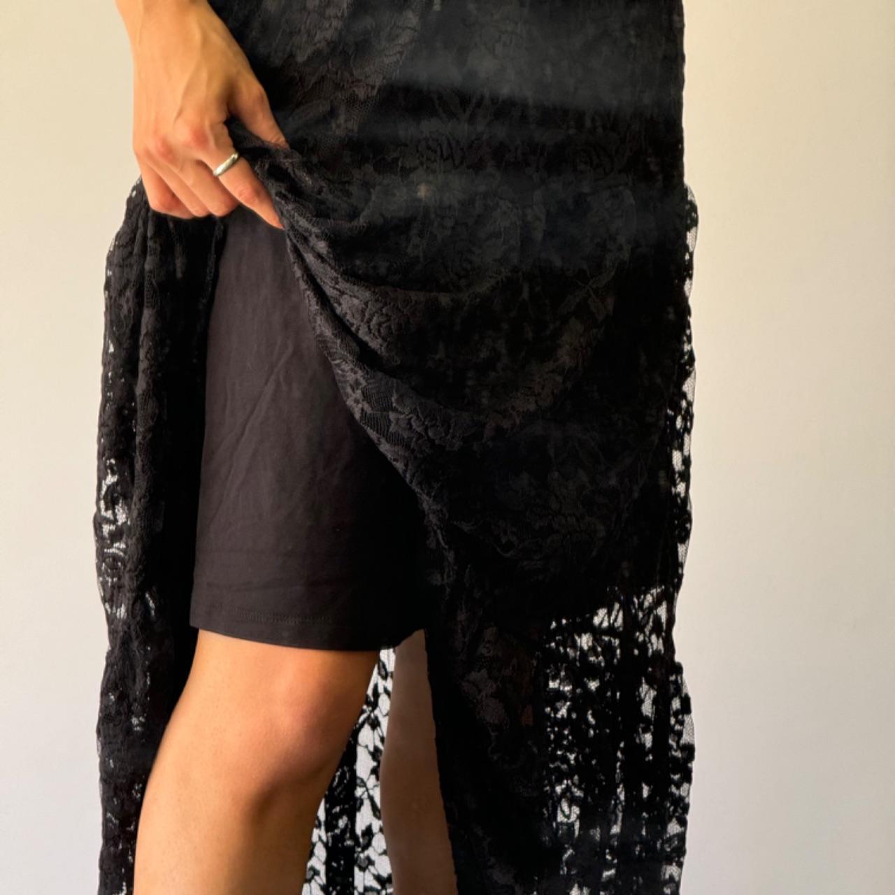 Tiered Lace Skirt - Black