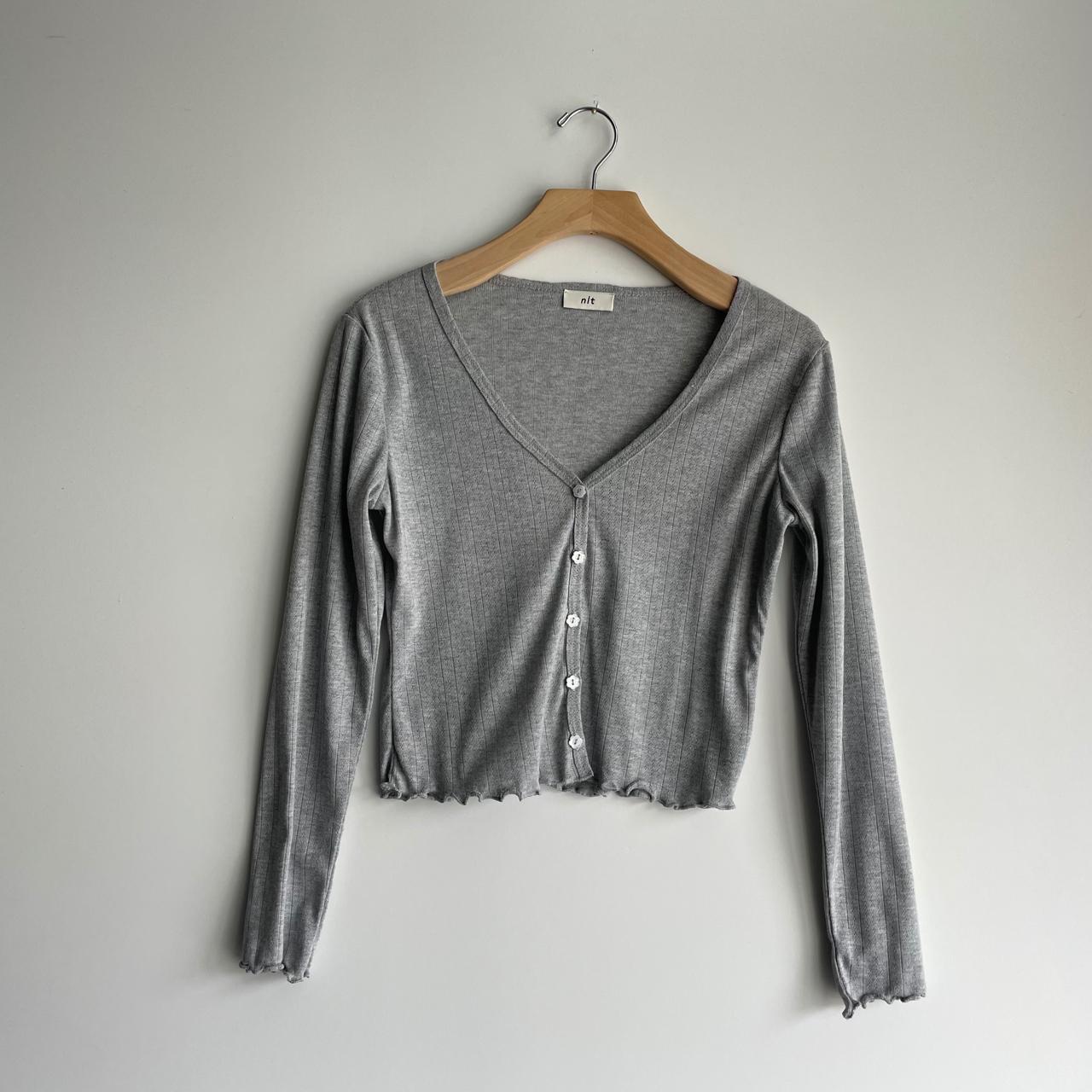 Pointelle Cardigan - H Grey