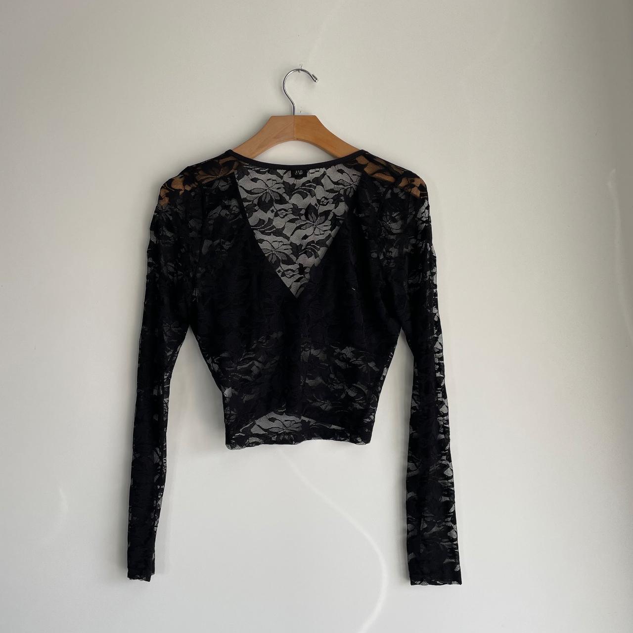 Crossover Lace Top - Black