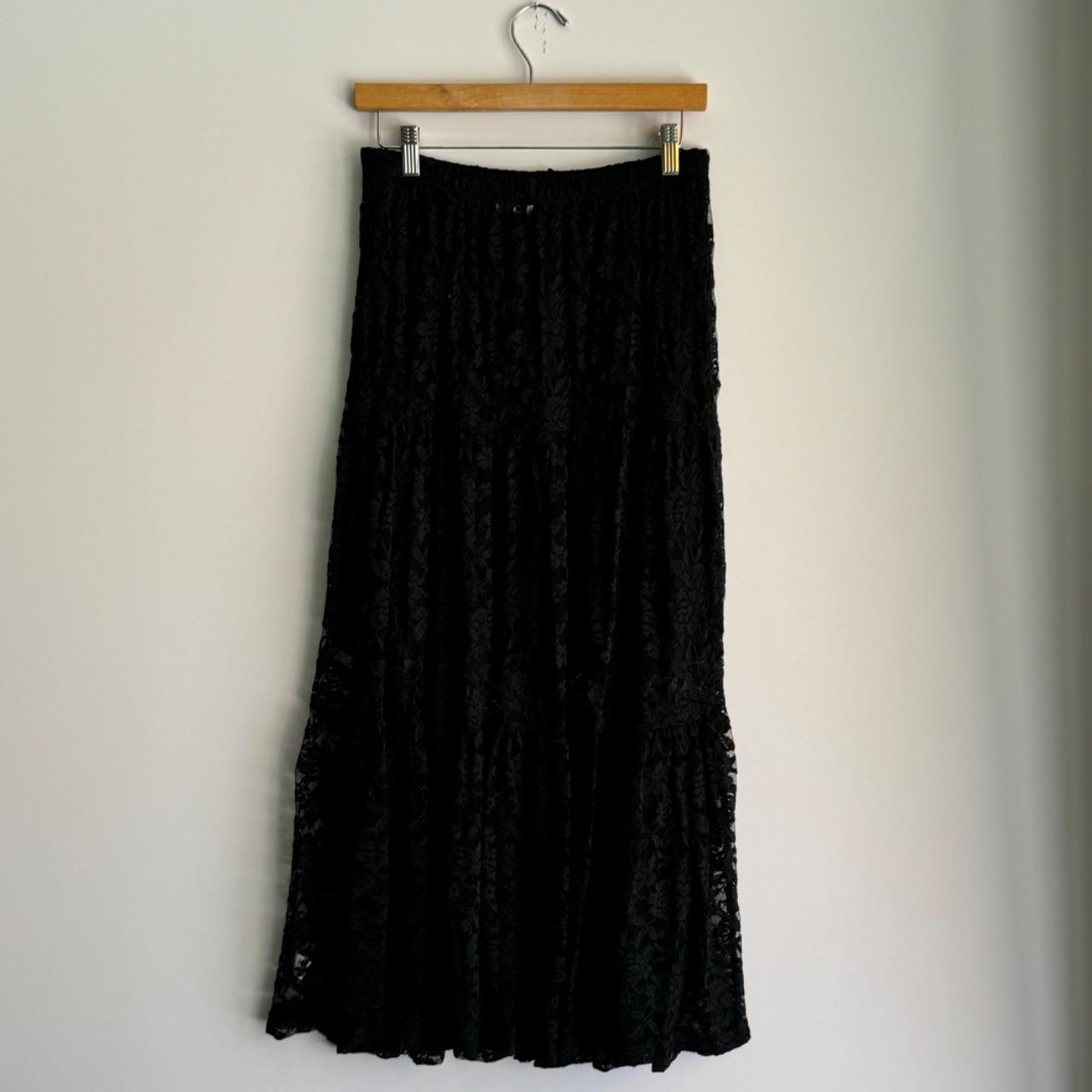 Tiered Lace Skirt - Black