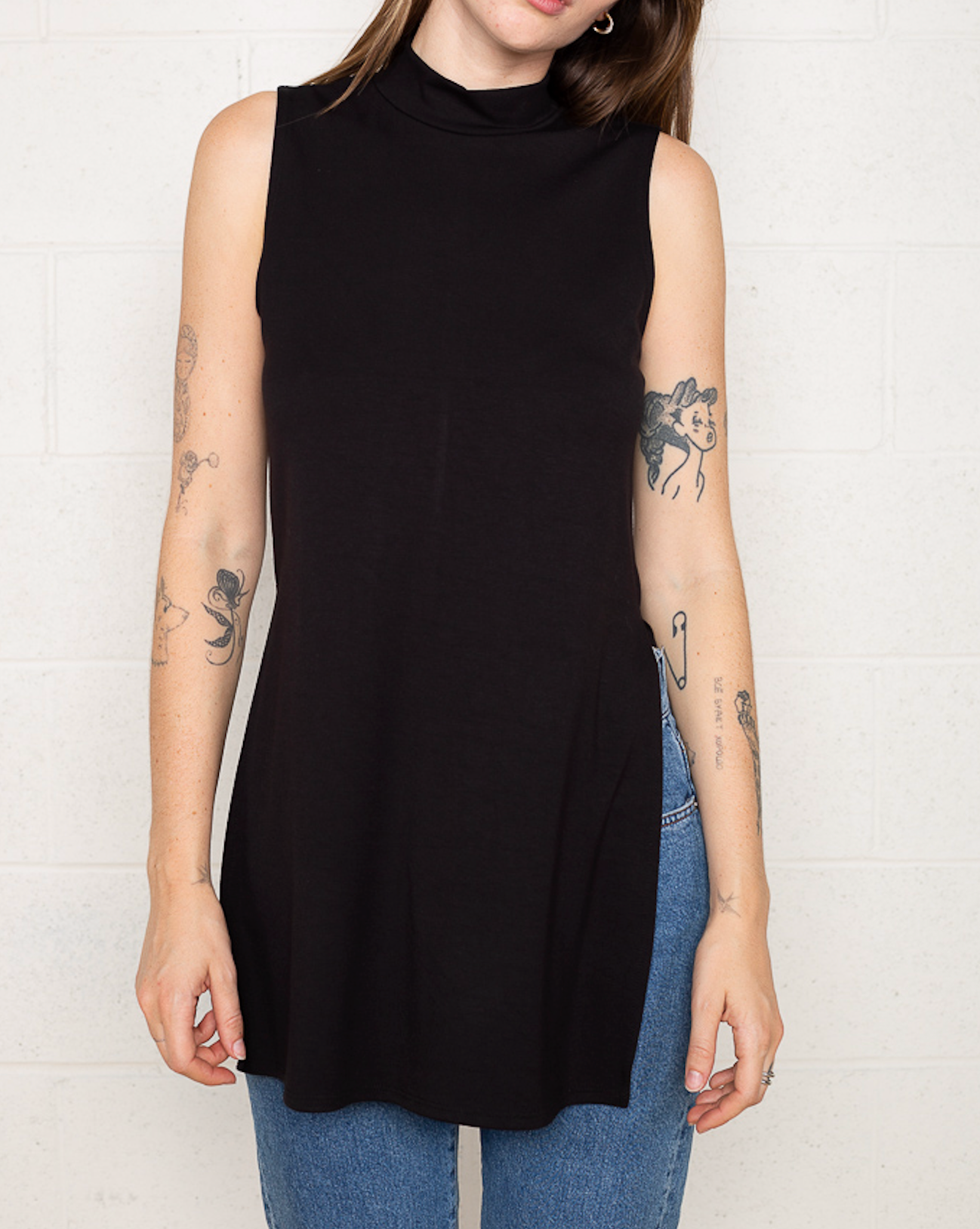 Mock Neck Tunic Tank