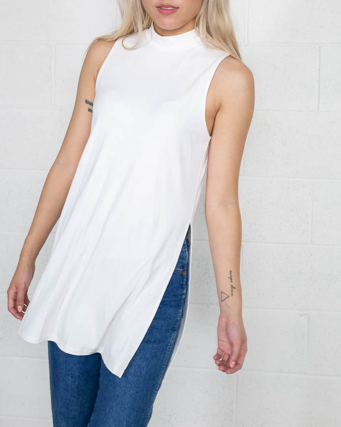 Mock Neck Tunic Tank