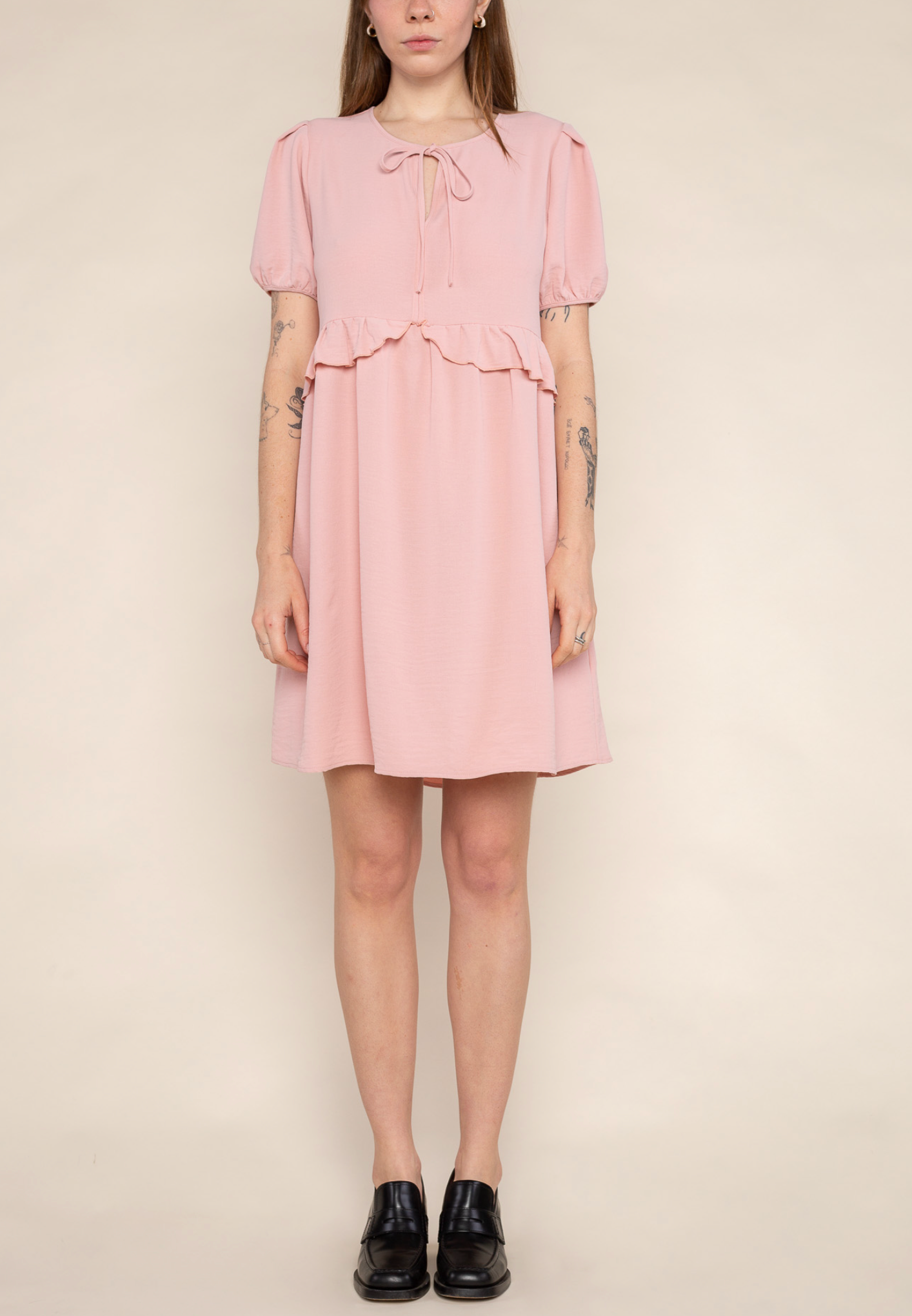 Tie Front Woven Dress