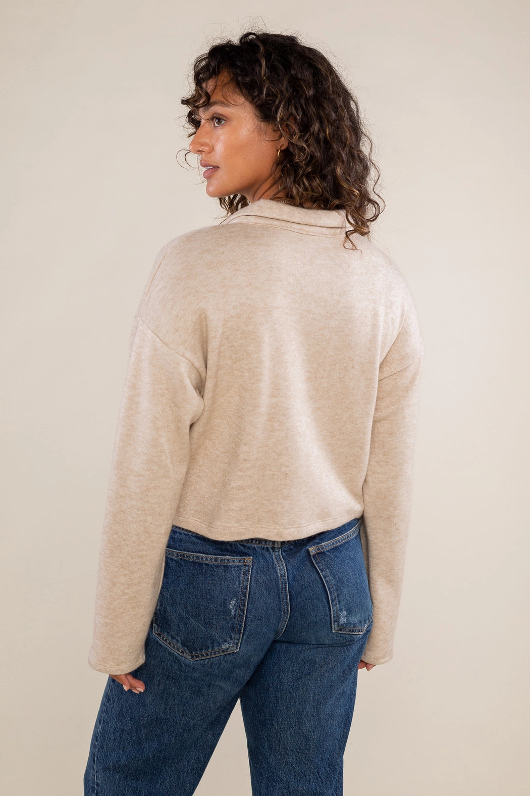 Heavy Knit Boxy Polo Top