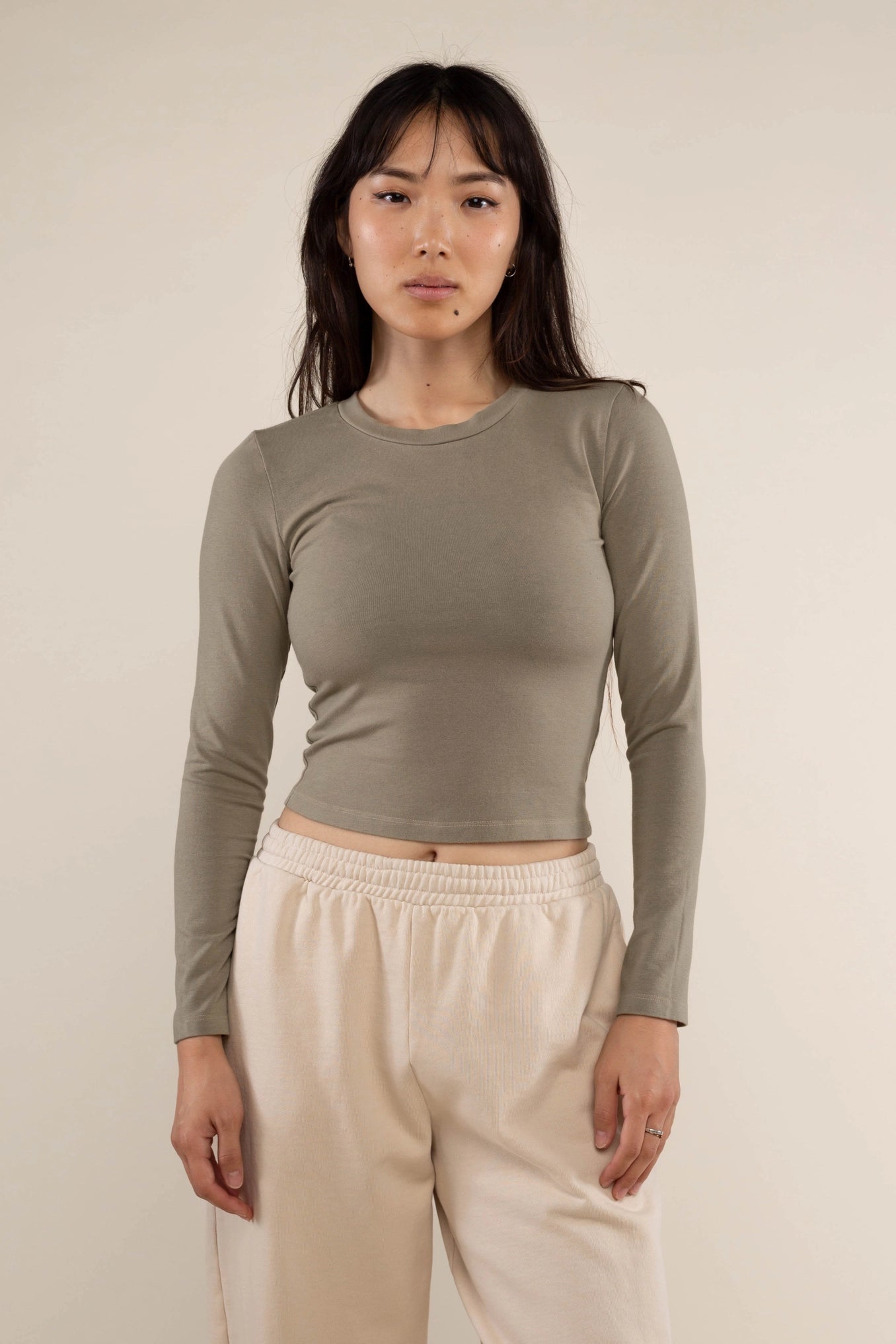 Hemp Crewneck Long Sleeve Top