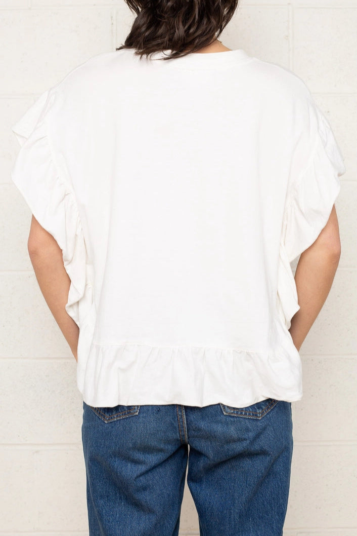 Ruffle Cotton Tee