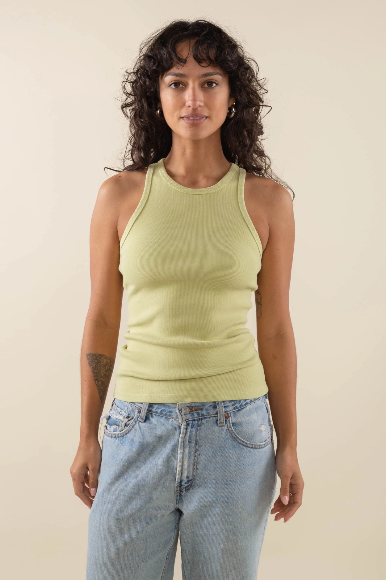 High Neck Rib Tank