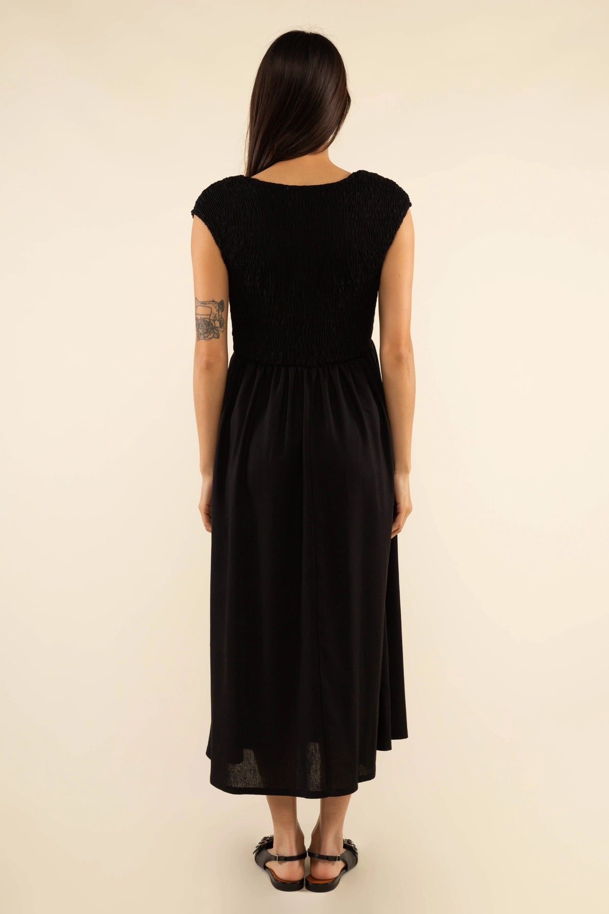 Linen Shirred Dress