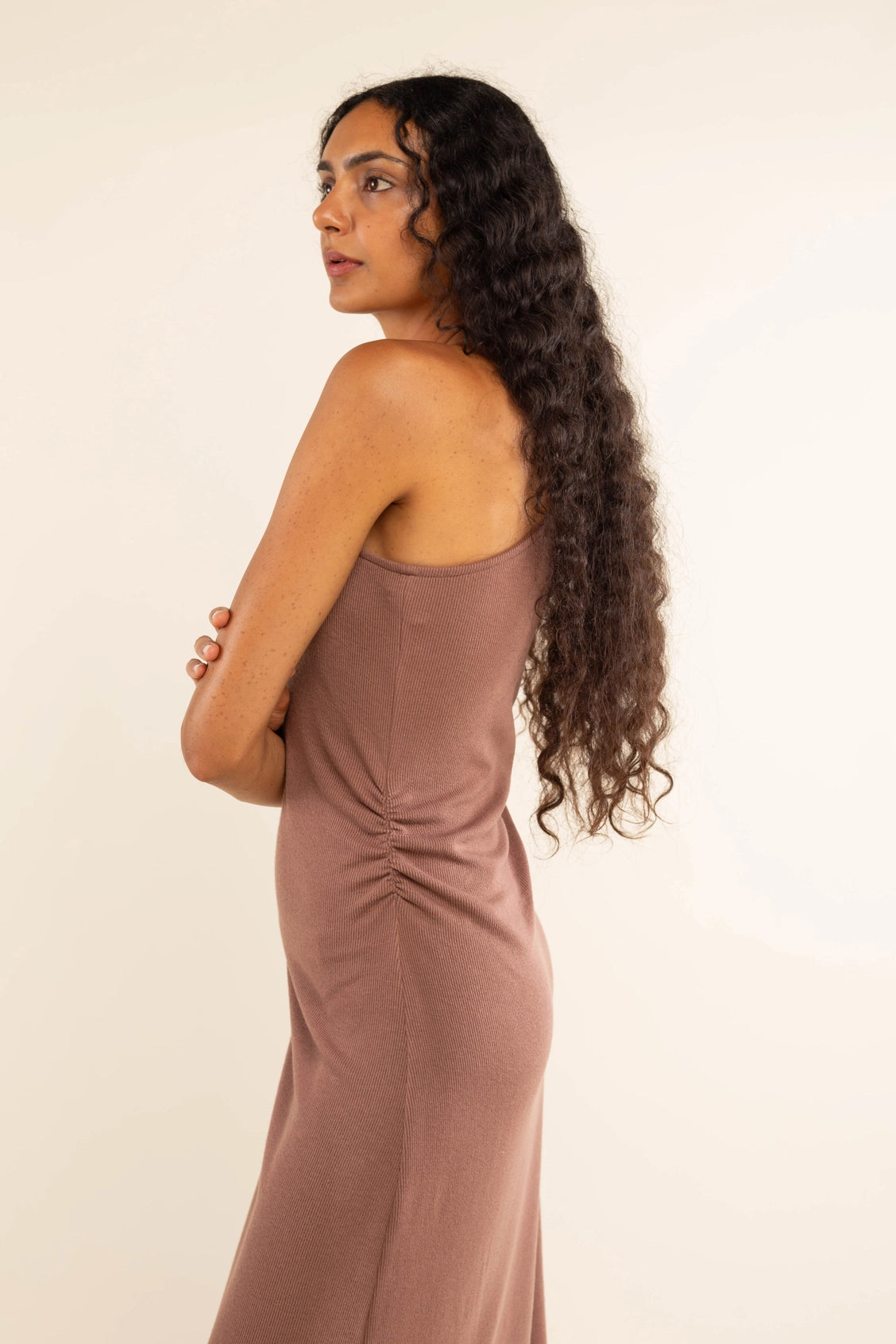 One Shoulder Rib Dress