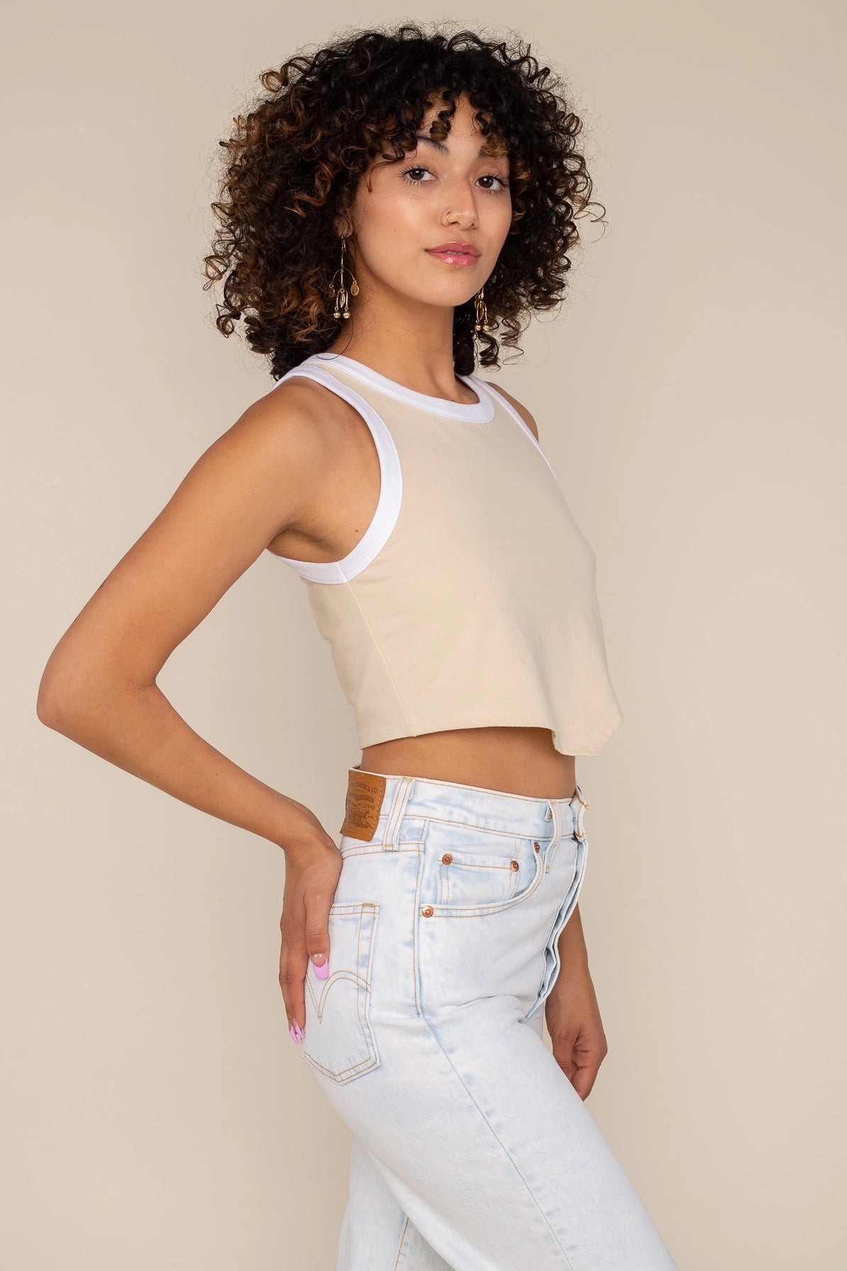 Cotton Spandex Triangle Tank