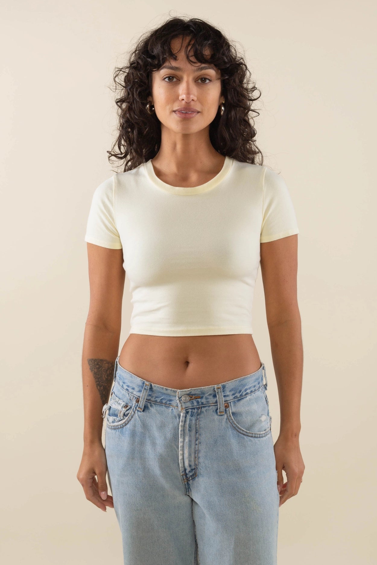 Cotton Spandex Cropped Baby Tee