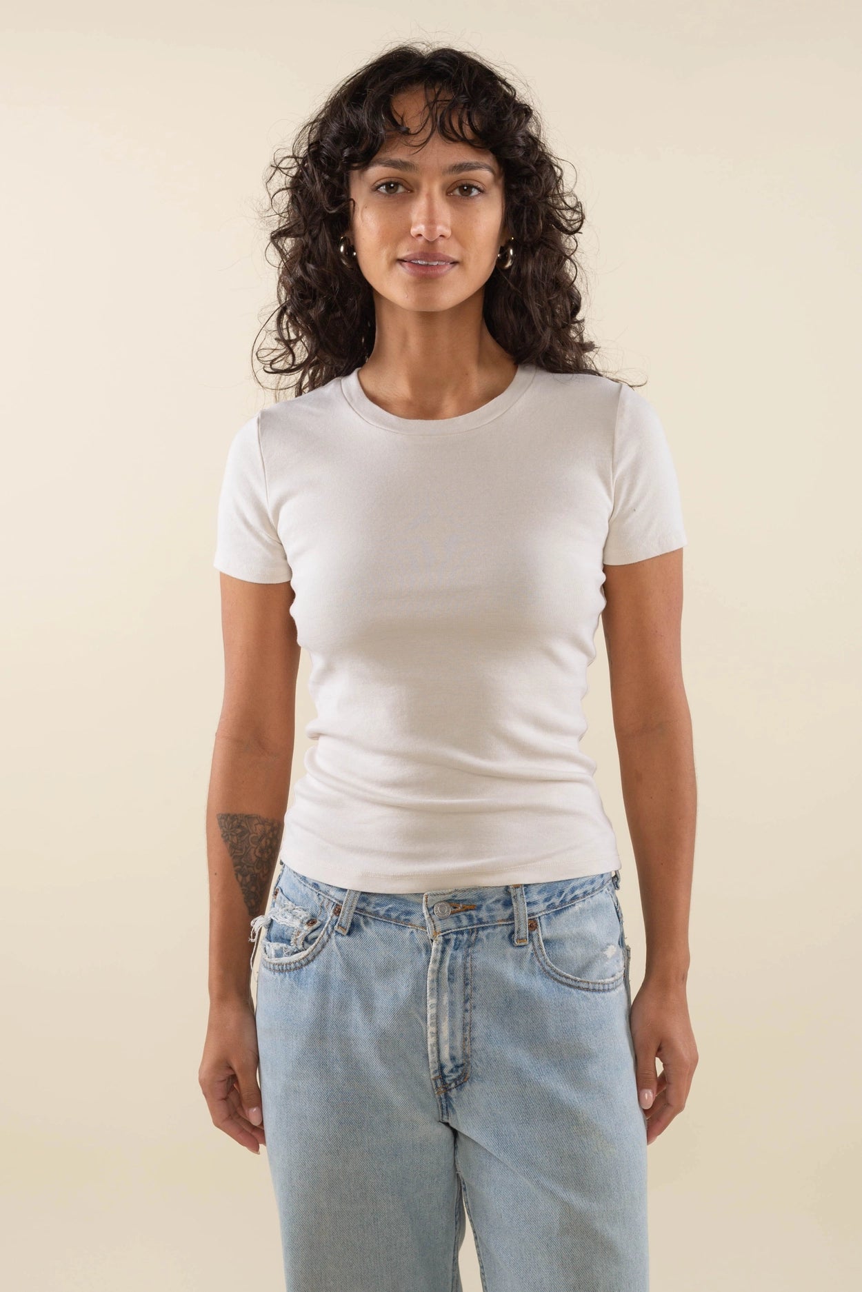 1x1 Cotton Rib Regular Length Baby Tee