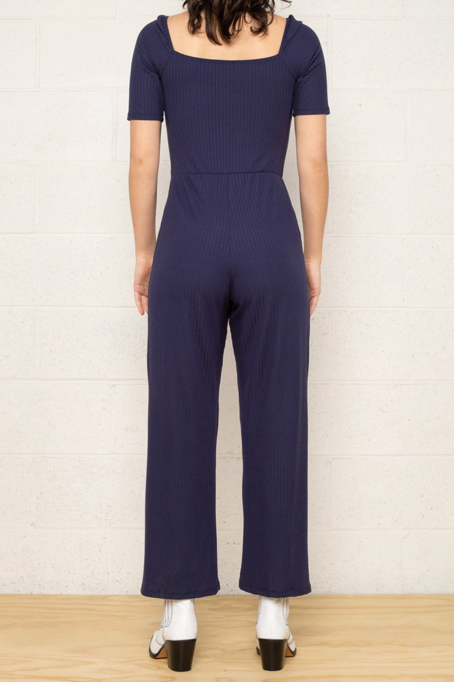 Square Neck Rib Jumpsuit