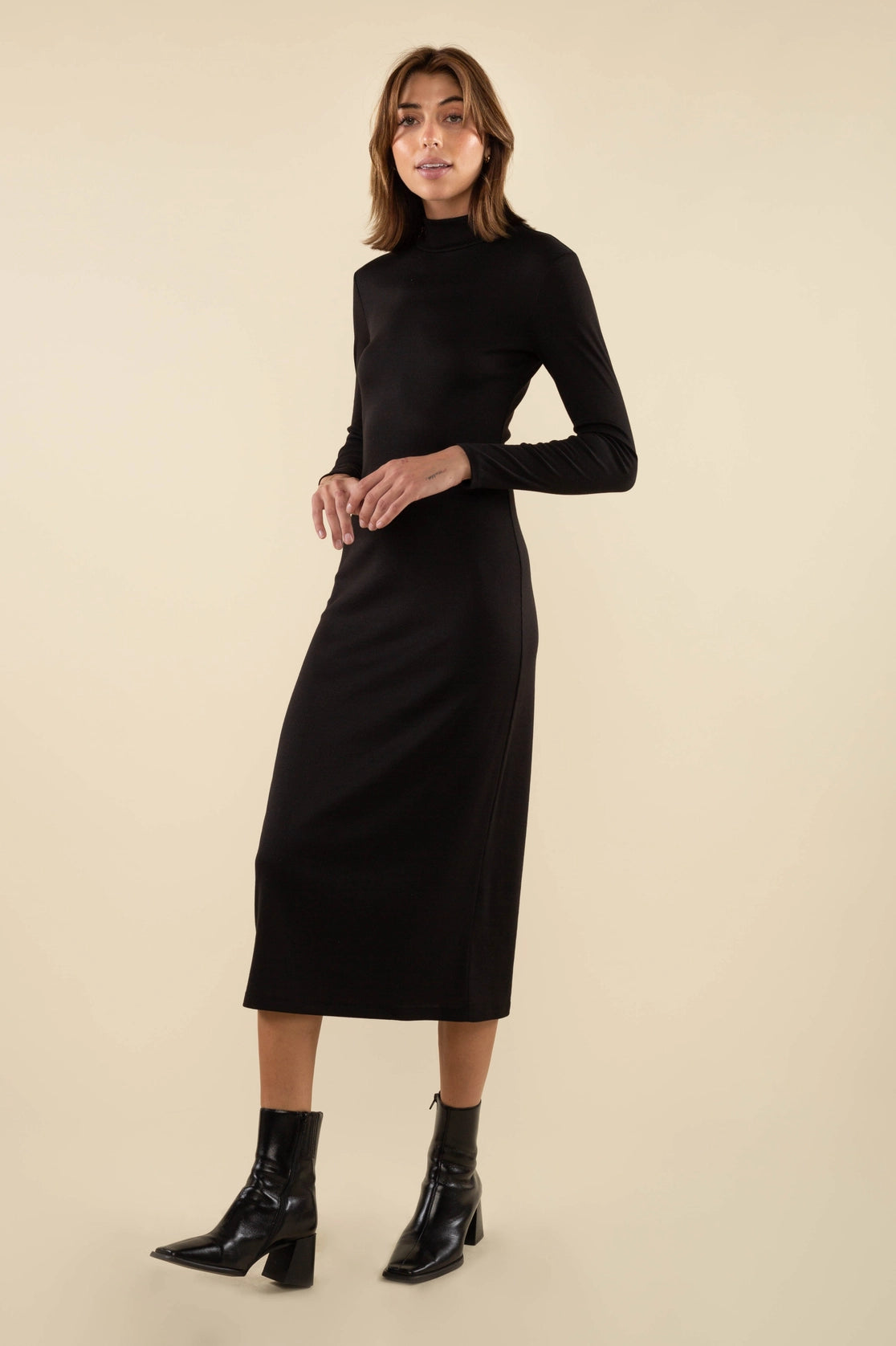 Turtleneck Rib Bodycon Dress