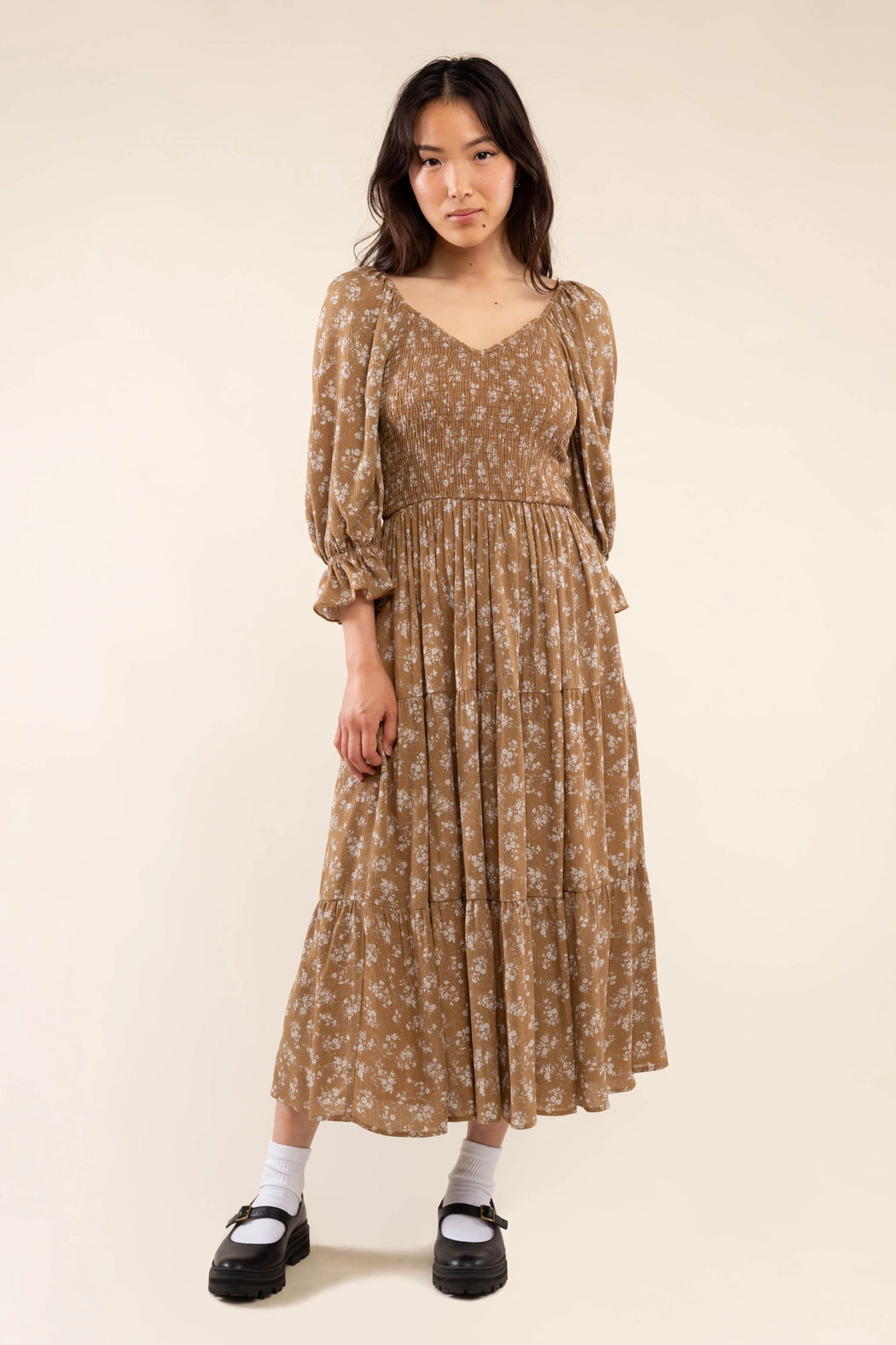 Floral Shirred Dress