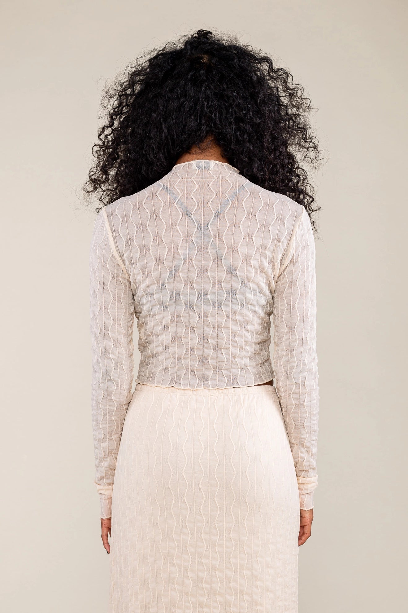 Jacquard Mesh Top