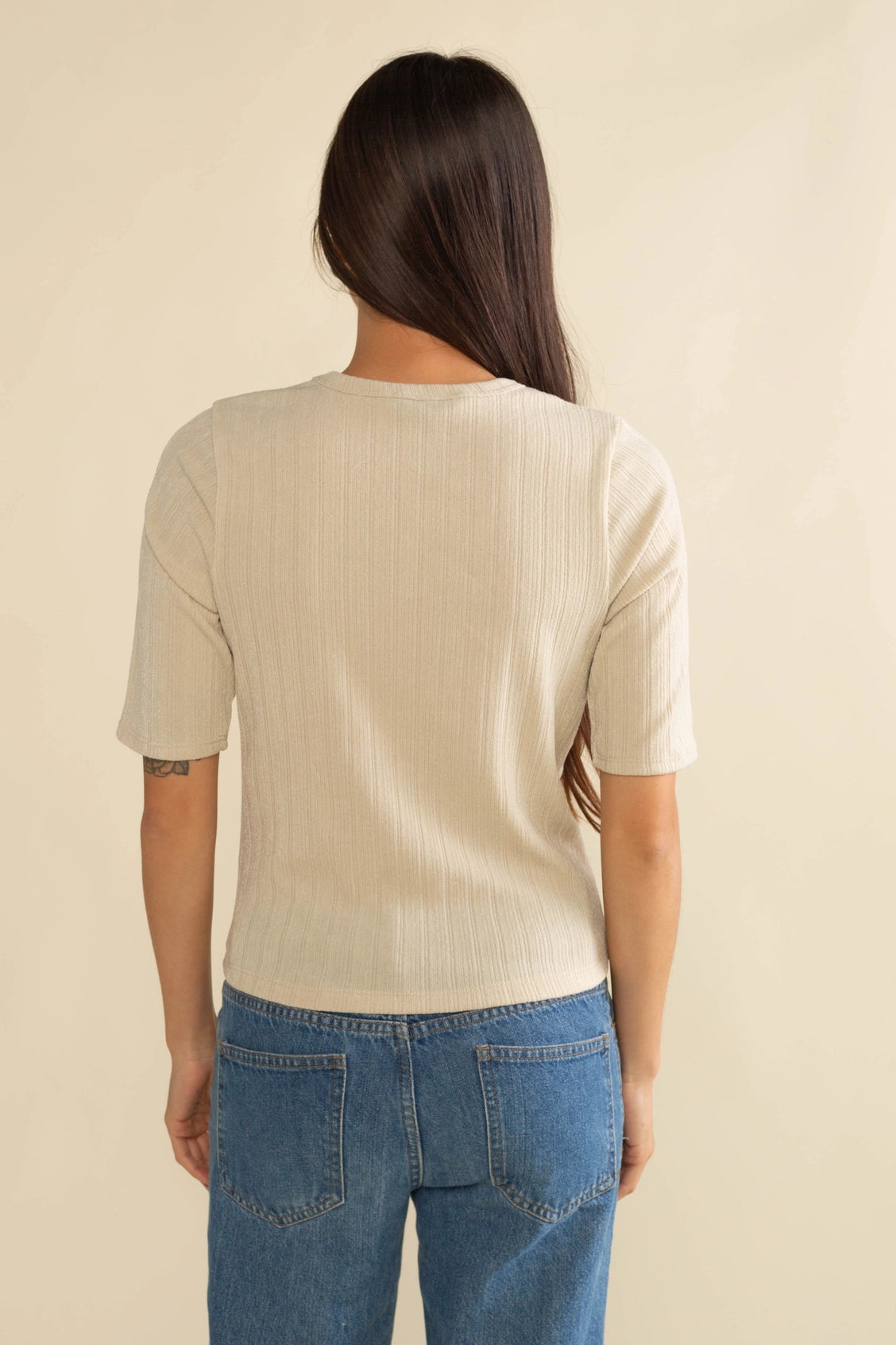 Mid Sleeve Cozy Rib Top