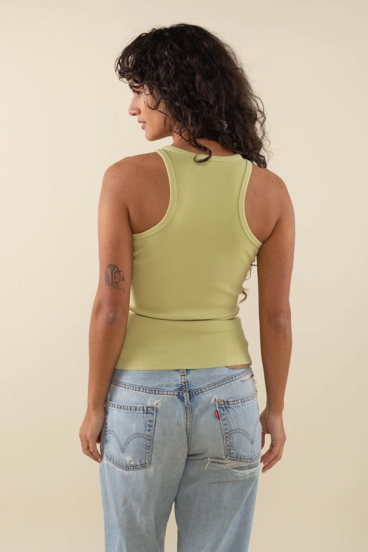 High Neck Rib Tank